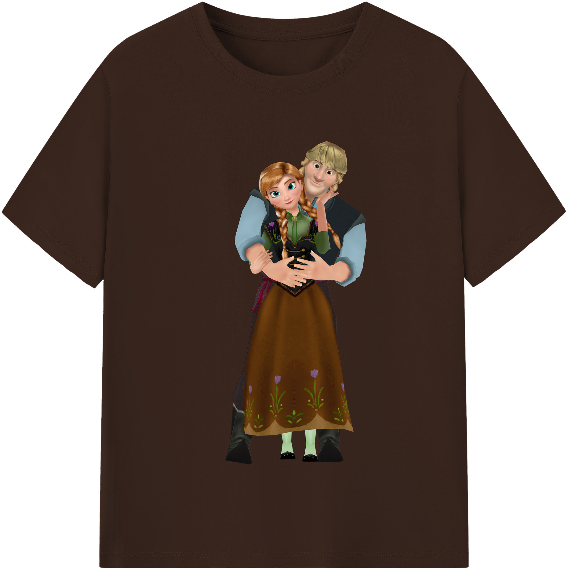 （画像用） アナと雪の女王 アンナ エルサ Frozen Anna Elsa 綿100％半袖Tシャツ（フロントプリント）