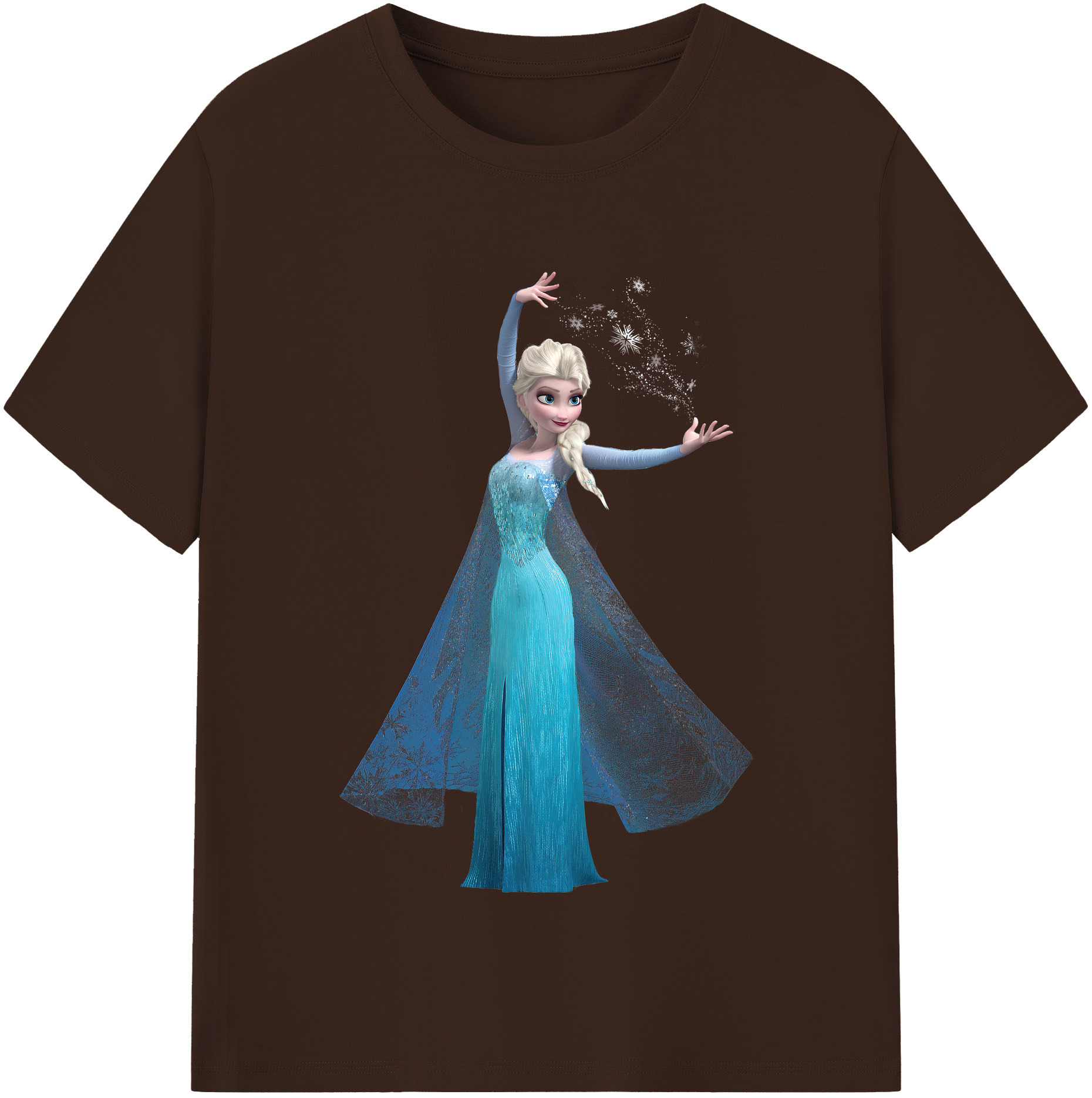 （画像用） アナと雪の女王 アンナ エルサ Frozen Anna Elsa 綿100％半袖Tシャツ（フロントプリント）