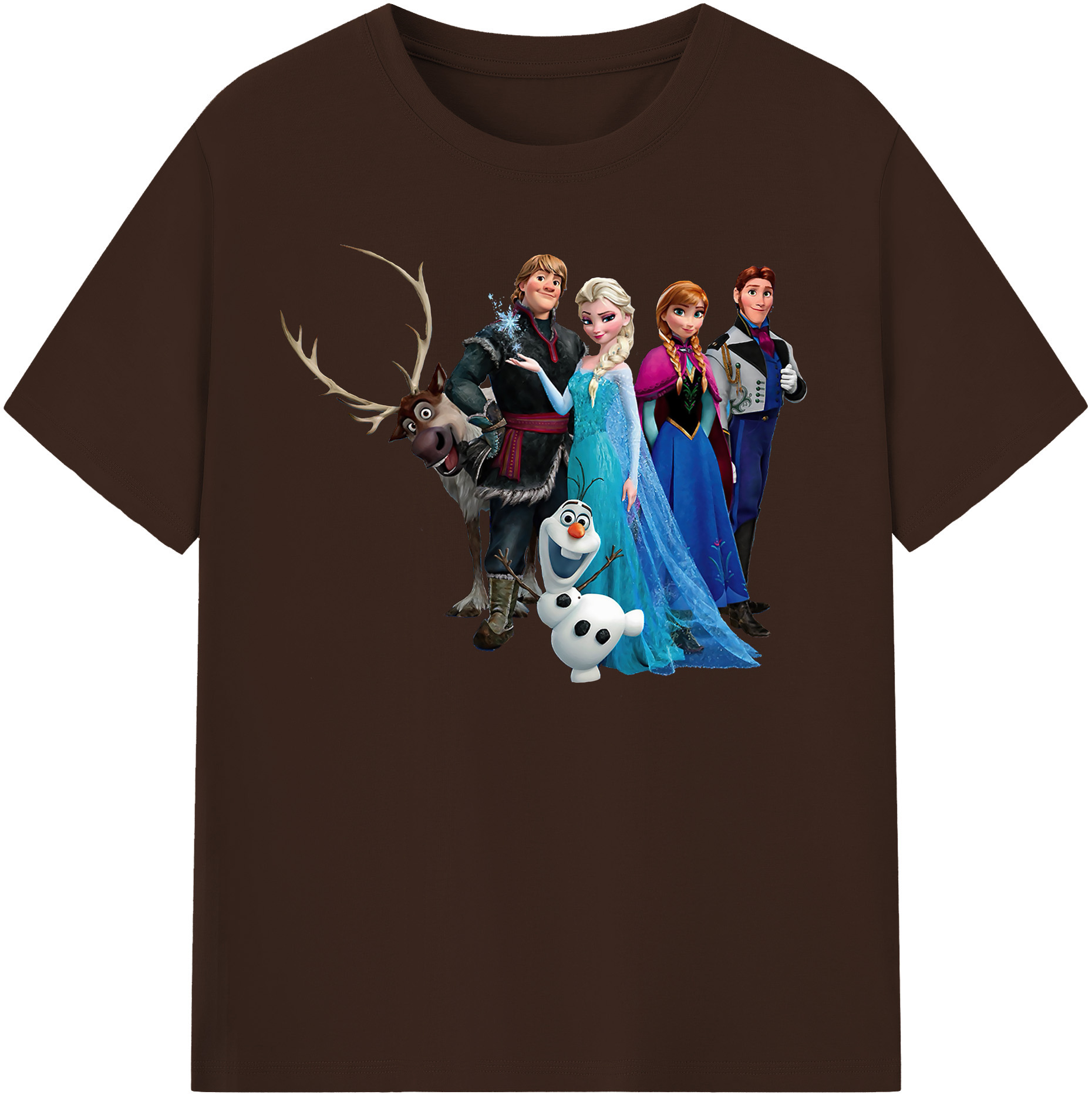 （画像用） アナと雪の女王 アンナ エルサ Frozen Anna Elsa 綿100％半袖Tシャツ（フロントプリント）