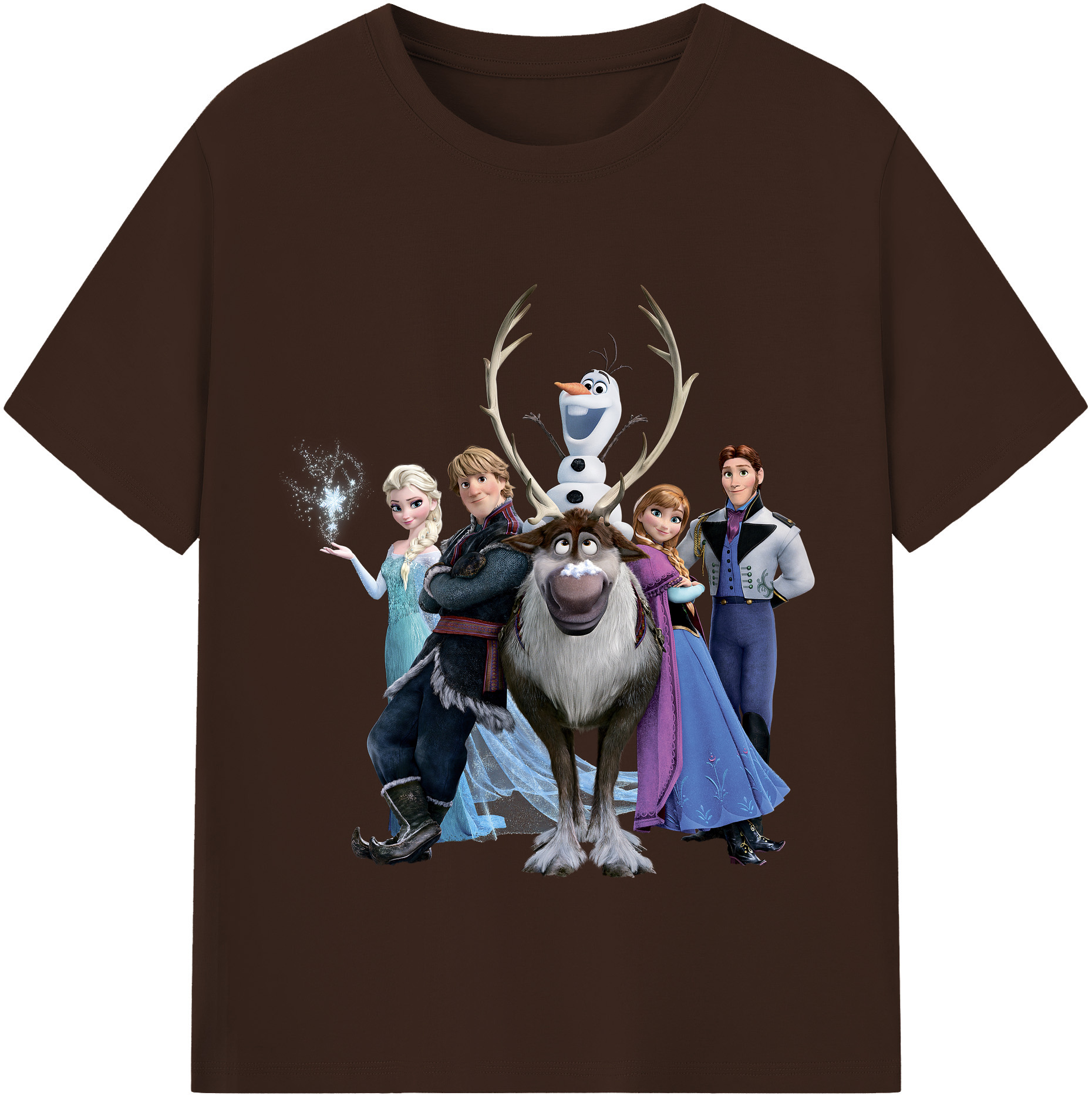 （画像用） アナと雪の女王 アンナ エルサ Frozen Anna Elsa 綿100％半袖Tシャツ（フロントプリント）