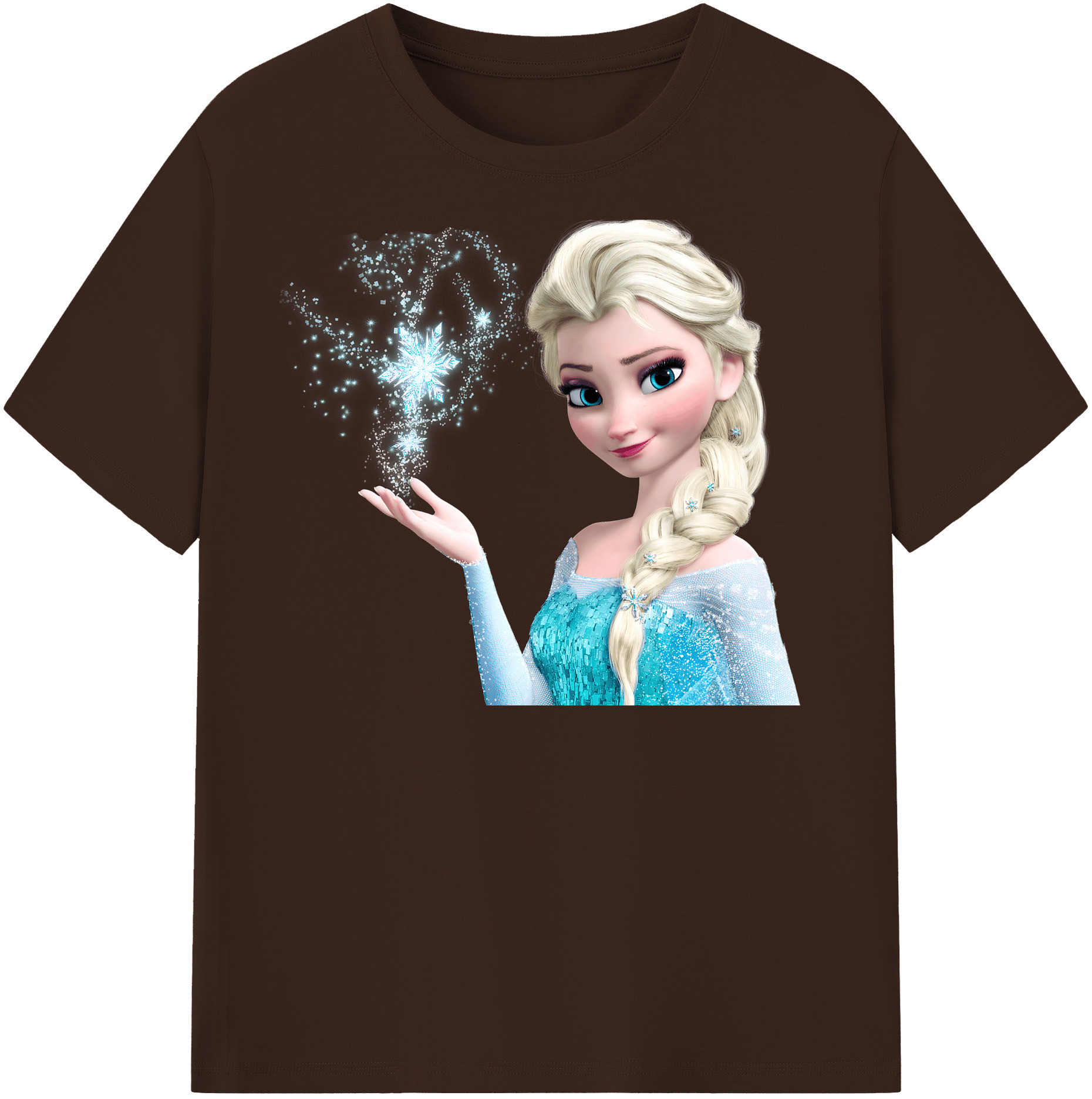 （画像用） アナと雪の女王 アンナ エルサ Frozen Anna Elsa 綿100％半袖Tシャツ（フロントプリント）