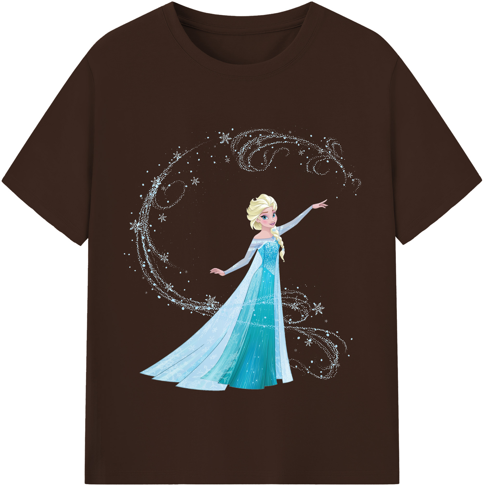 アナと雪の女王 アンナ エルサ Frozen Anna Elsa 綿100％半袖Tシャツ（フロントプリント）