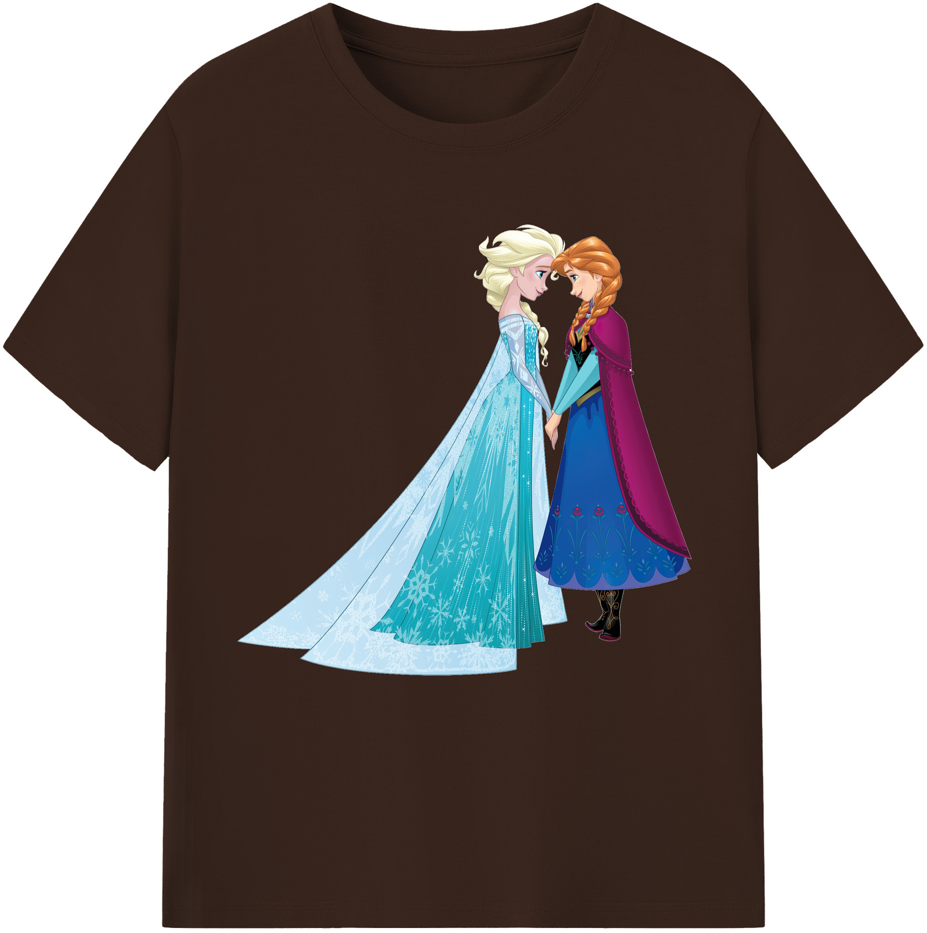 （画像用） アナと雪の女王 アンナ エルサ Frozen Anna Elsa 綿100％半袖Tシャツ（フロントプリント）