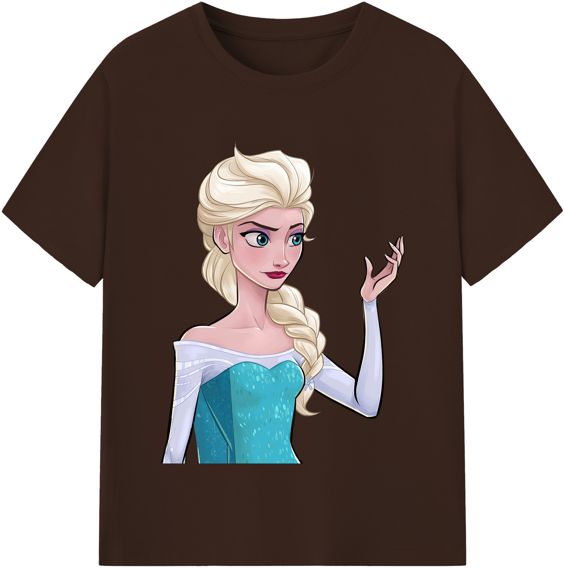 （画像用） アナと雪の女王 アンナ エルサ Frozen Anna Elsa 綿100％半袖Tシャツ（フロントプリント）