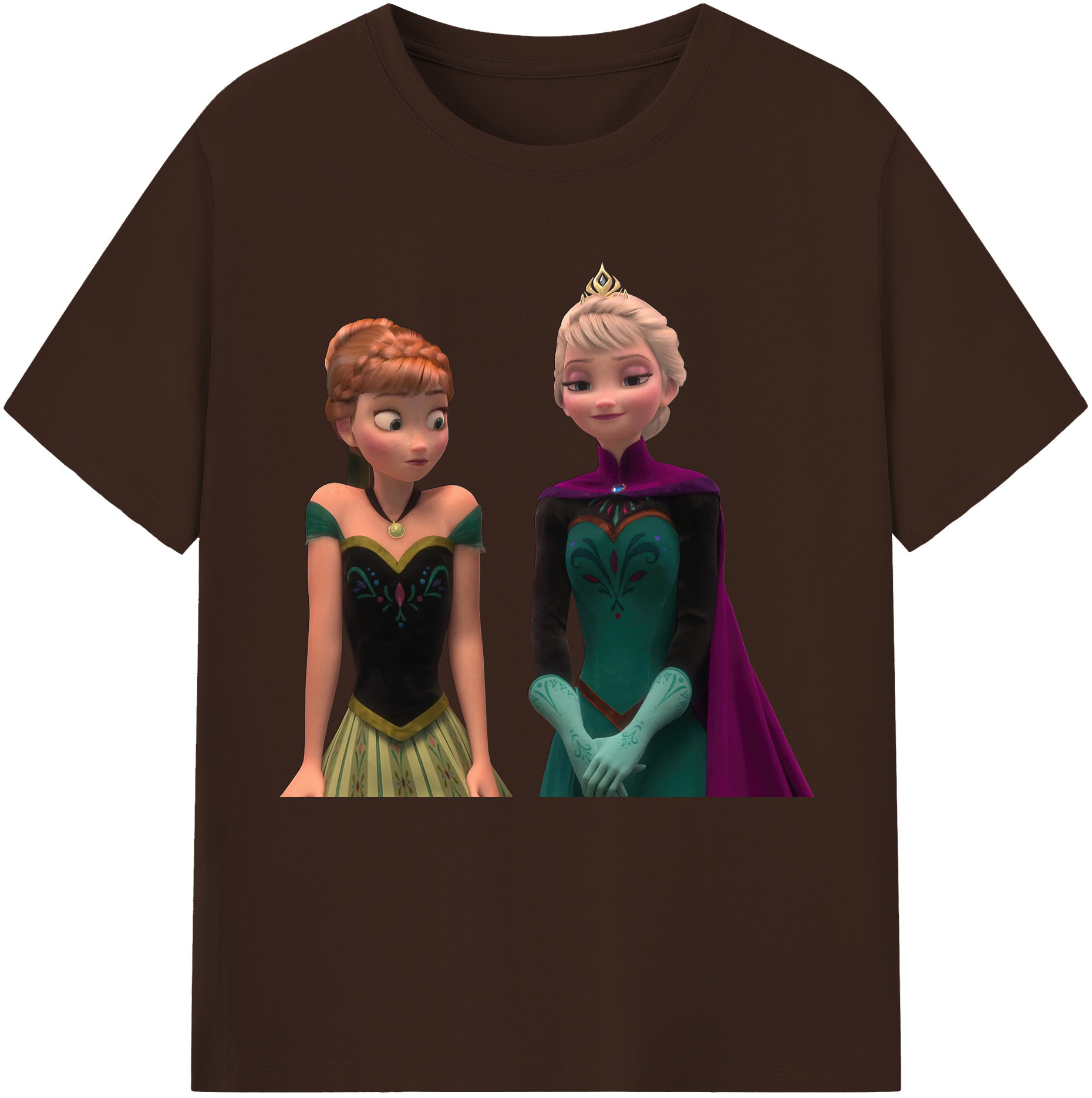 （画像用） アナと雪の女王 アンナ エルサ Frozen Anna Elsa 綿100％半袖Tシャツ（フロントプリント）