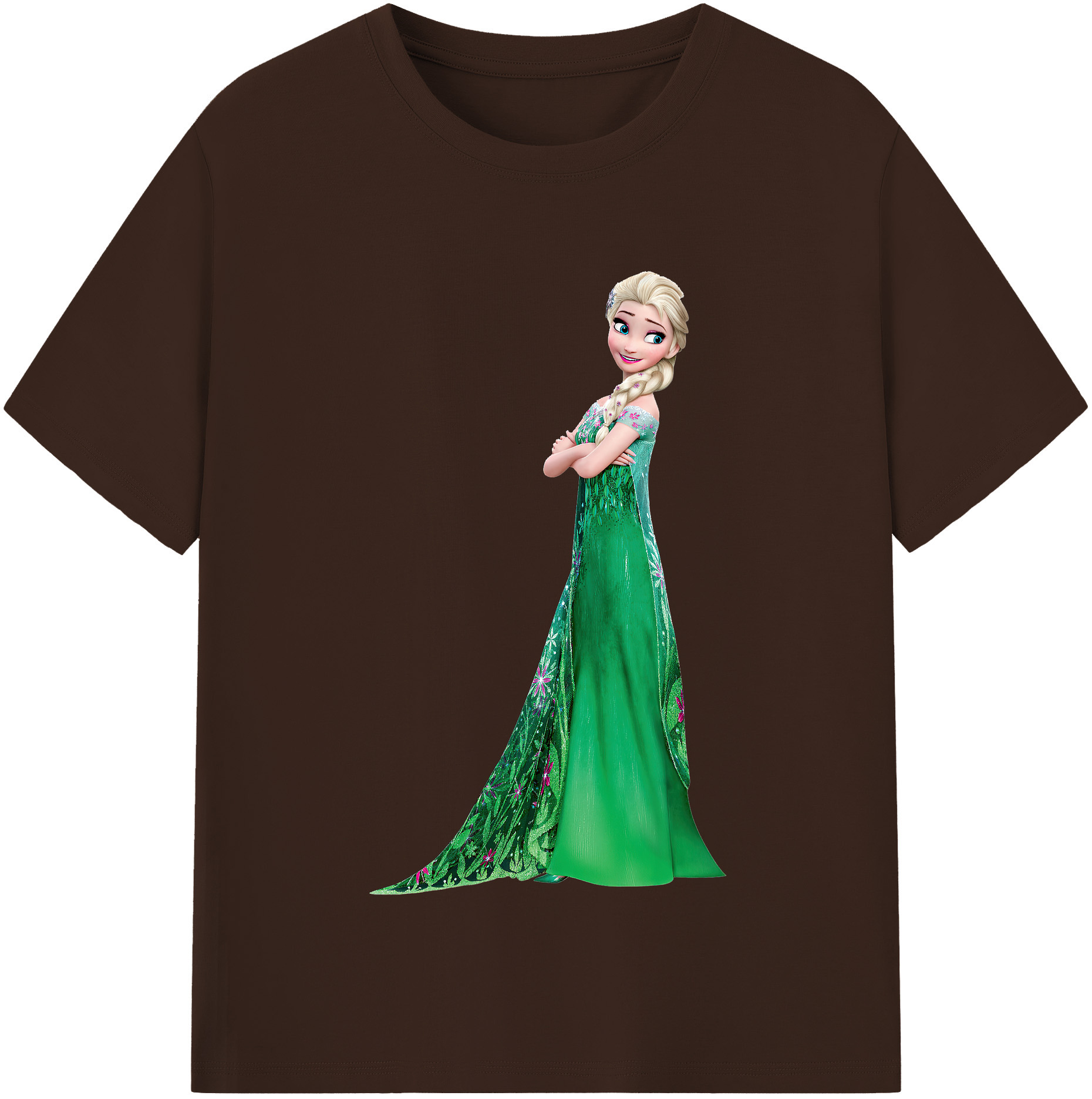 （画像用） アナと雪の女王 アンナ エルサ Frozen Anna Elsa 綿100％半袖Tシャツ（フロントプリント）
