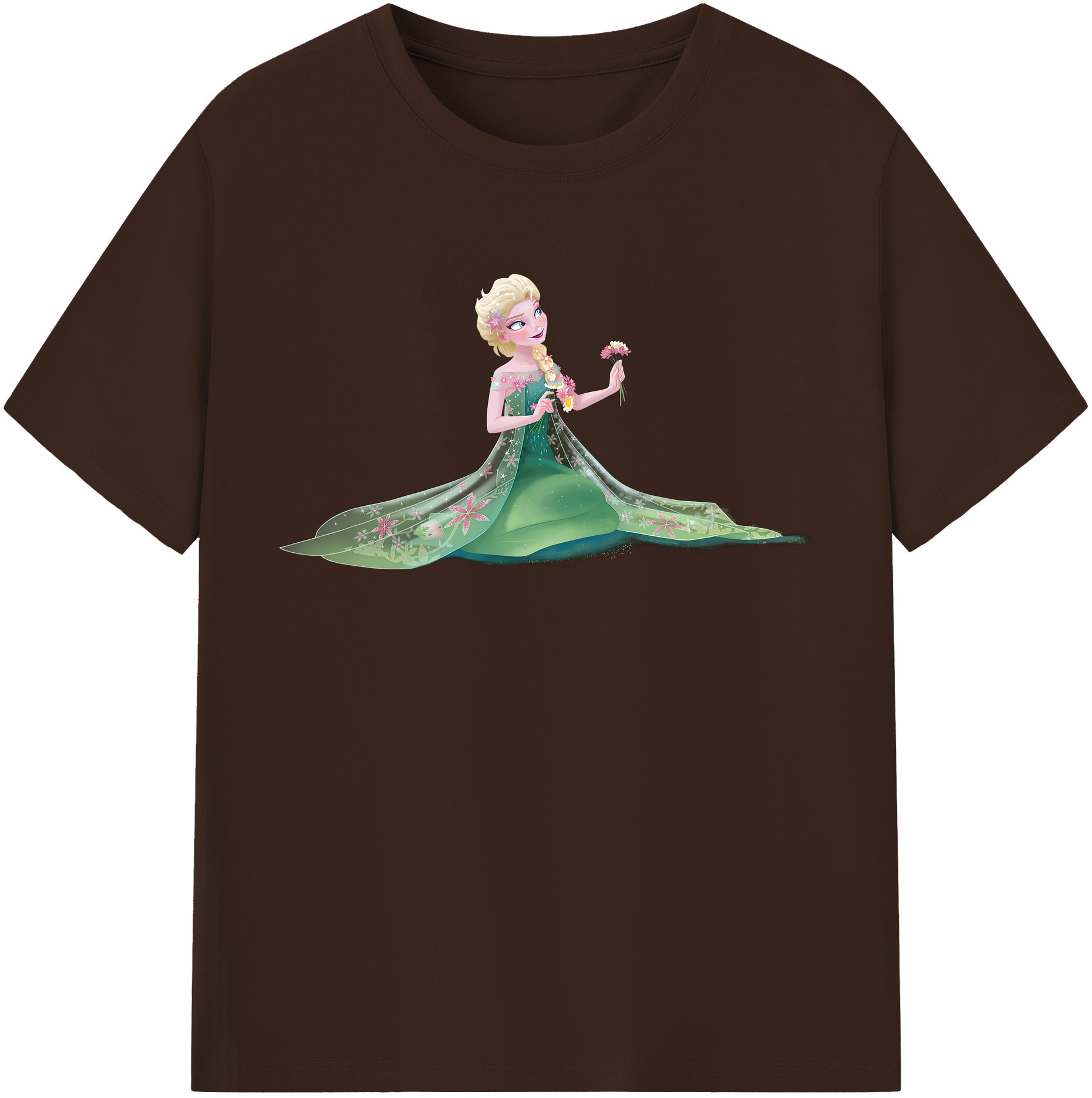 （画像用） アナと雪の女王 アンナ エルサ Frozen Anna Elsa 綿100％半袖Tシャツ（フロントプリント）