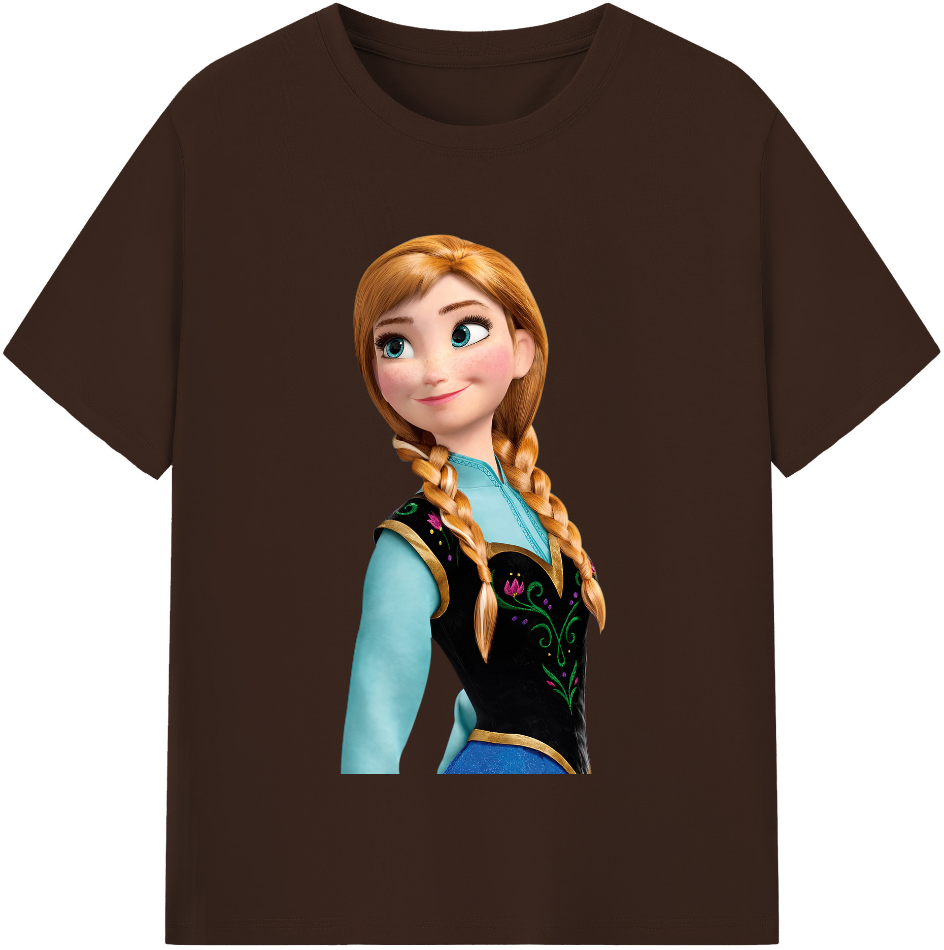 （画像用） アナと雪の女王 アンナ エルサ Frozen Anna Elsa 綿100％半袖Tシャツ（フロントプリント）