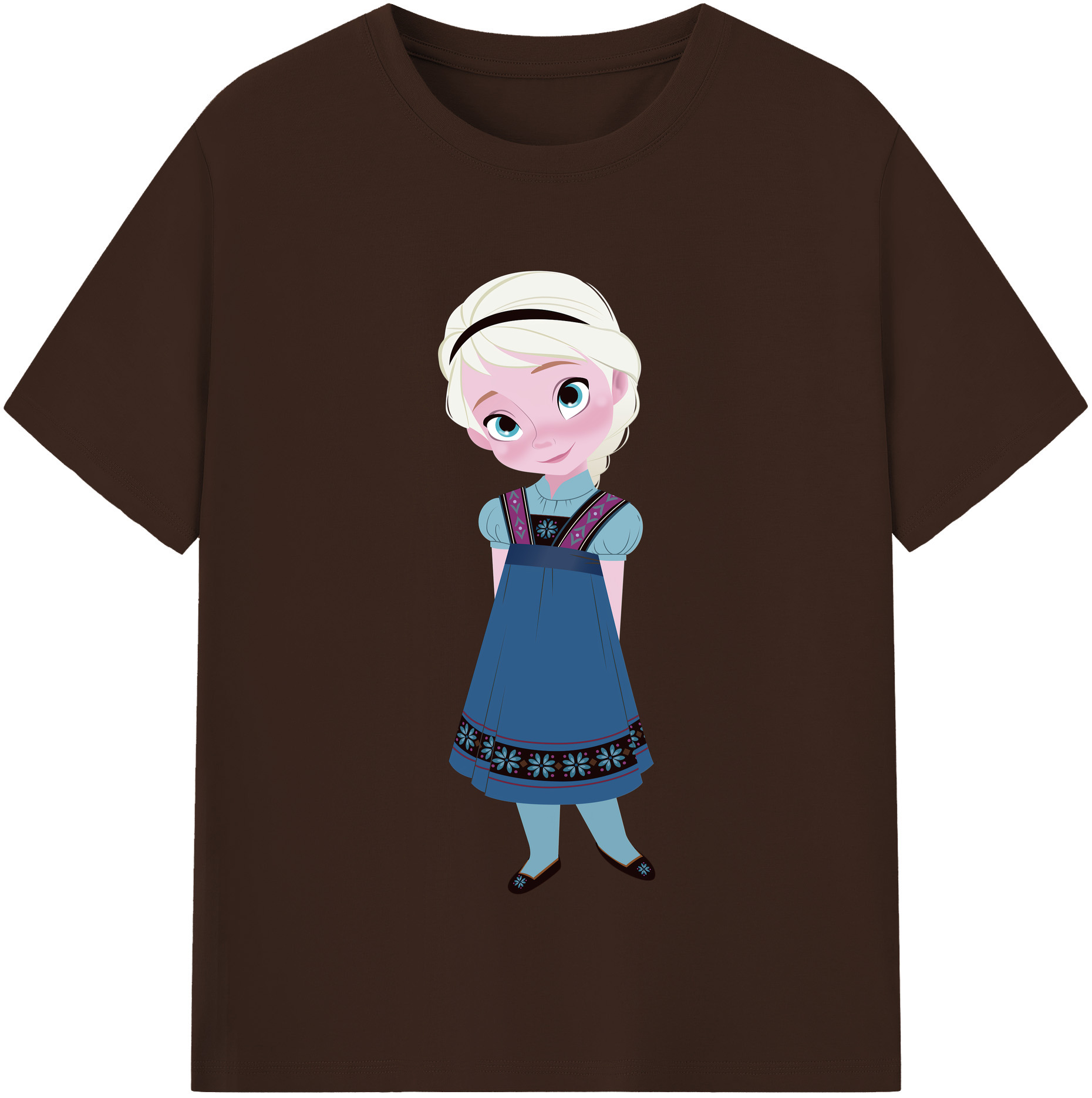 アナと雪の女王 アンナ エルサ Frozen Anna Elsa 綿100％半袖Tシャツ（フロントプリント）