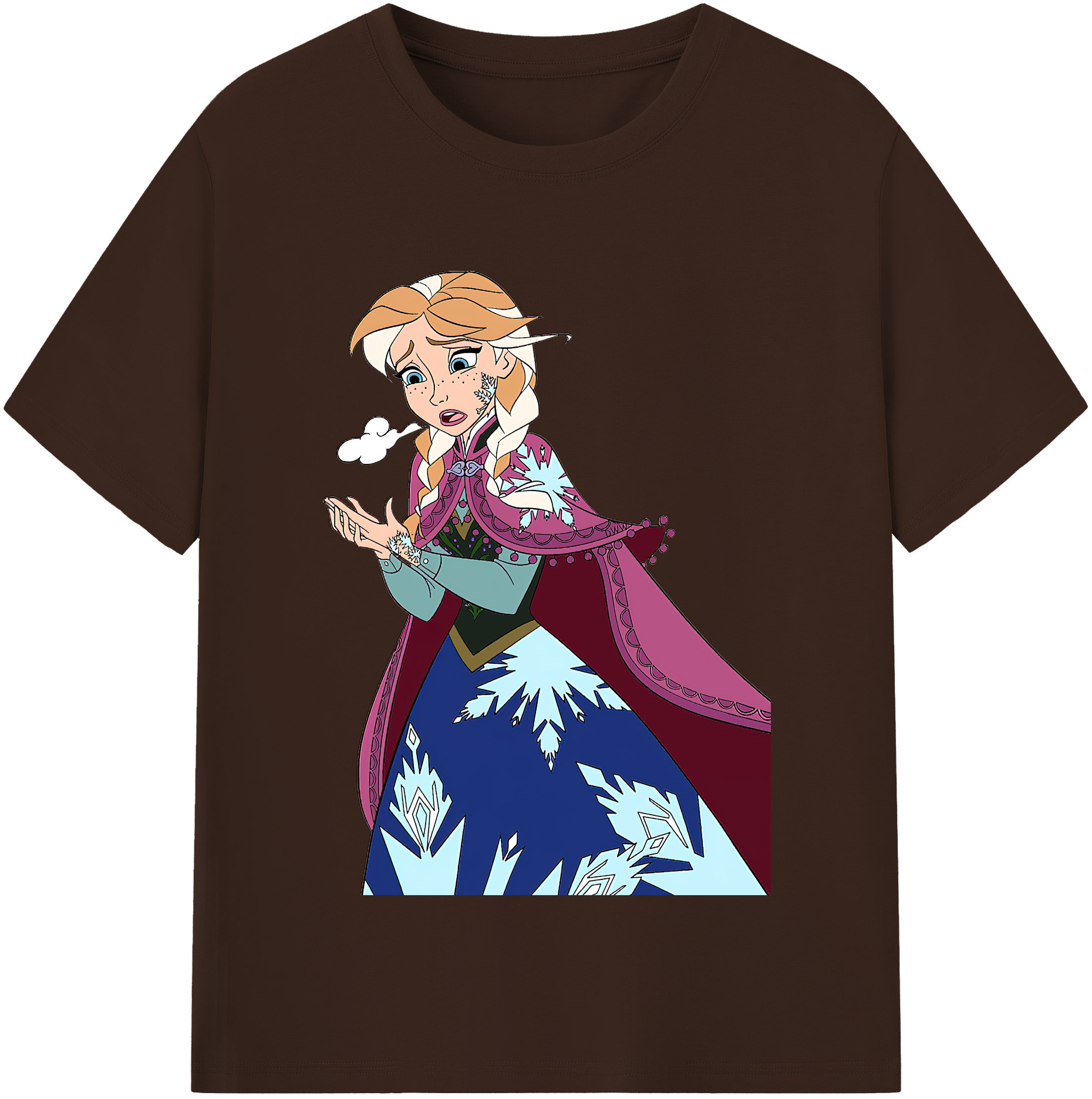 （画像用） アナと雪の女王 アンナ エルサ Frozen Anna Elsa 綿100％半袖Tシャツ（フロントプリント）