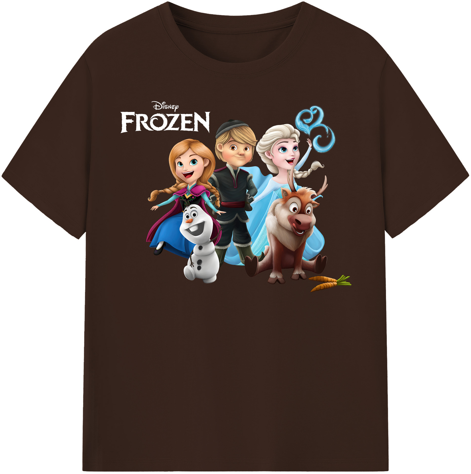 （画像用） アナと雪の女王 アンナ エルサ Frozen Anna Elsa 綿100％半袖Tシャツ（フロントプリント）
