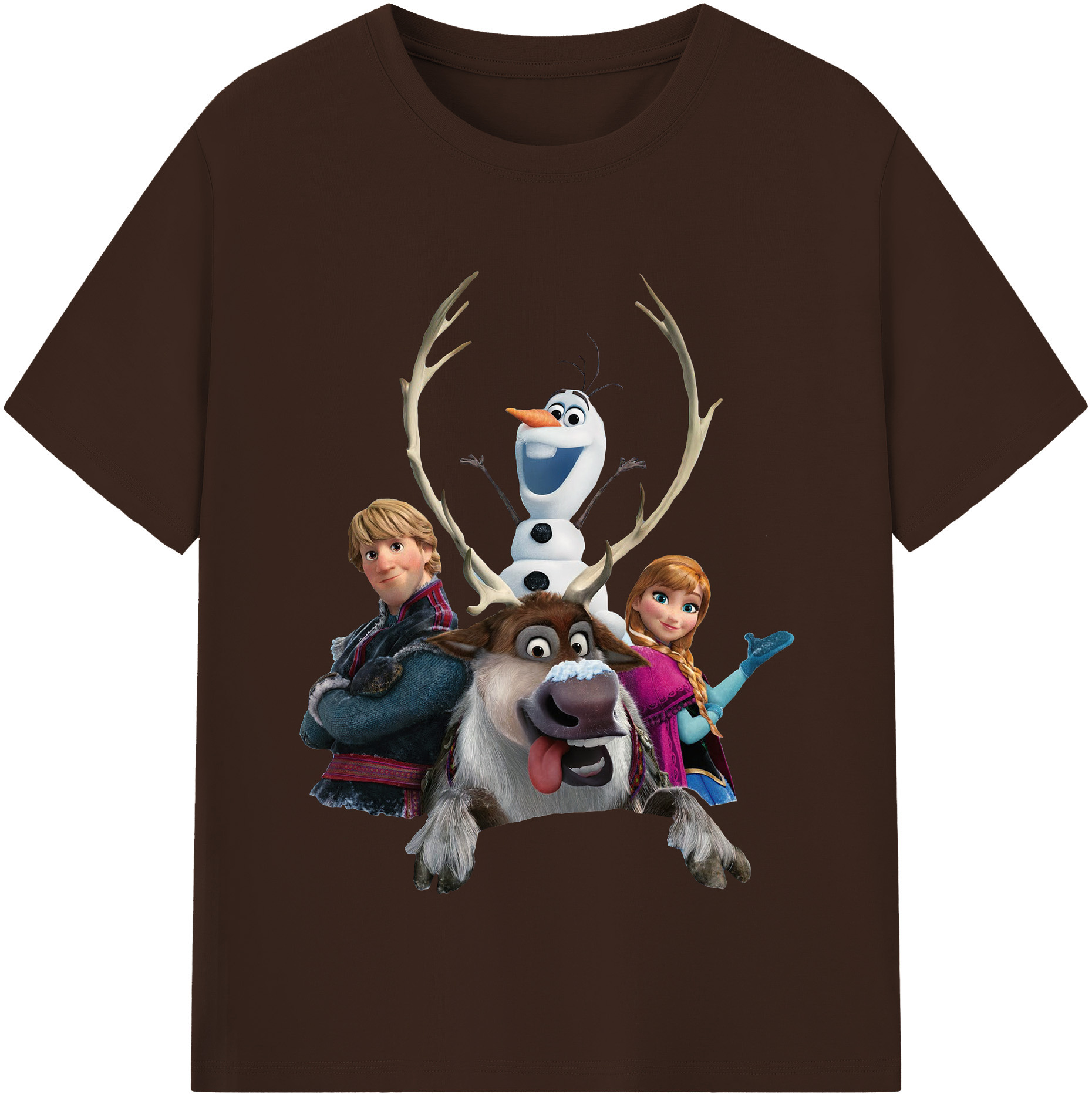 （画像用） アナと雪の女王 アンナ エルサ Frozen Anna Elsa 綿100％半袖Tシャツ（フロントプリント）
