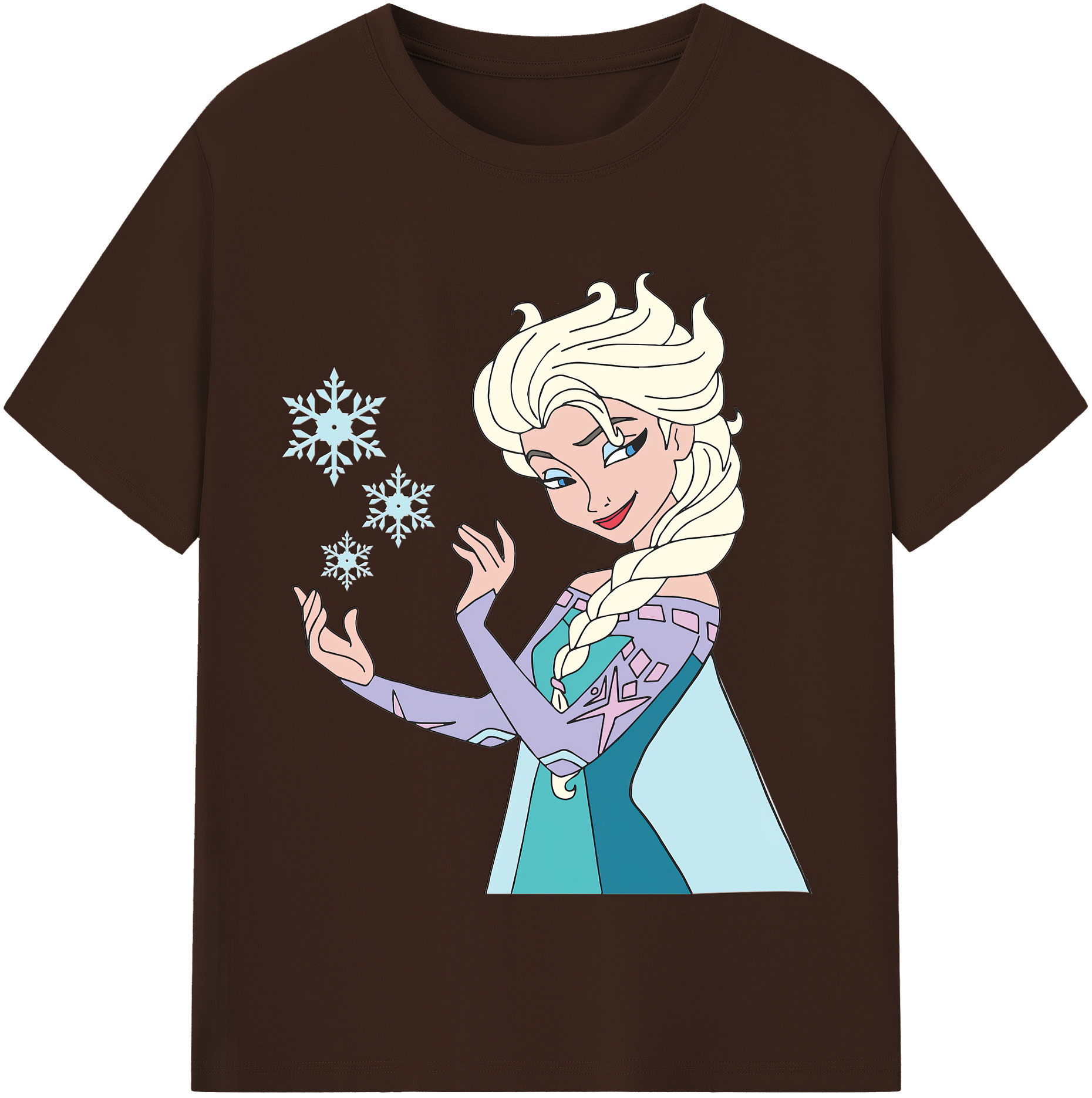 （画像用） アナと雪の女王 アンナ エルサ Frozen Anna Elsa 綿100％半袖Tシャツ（フロントプリント）