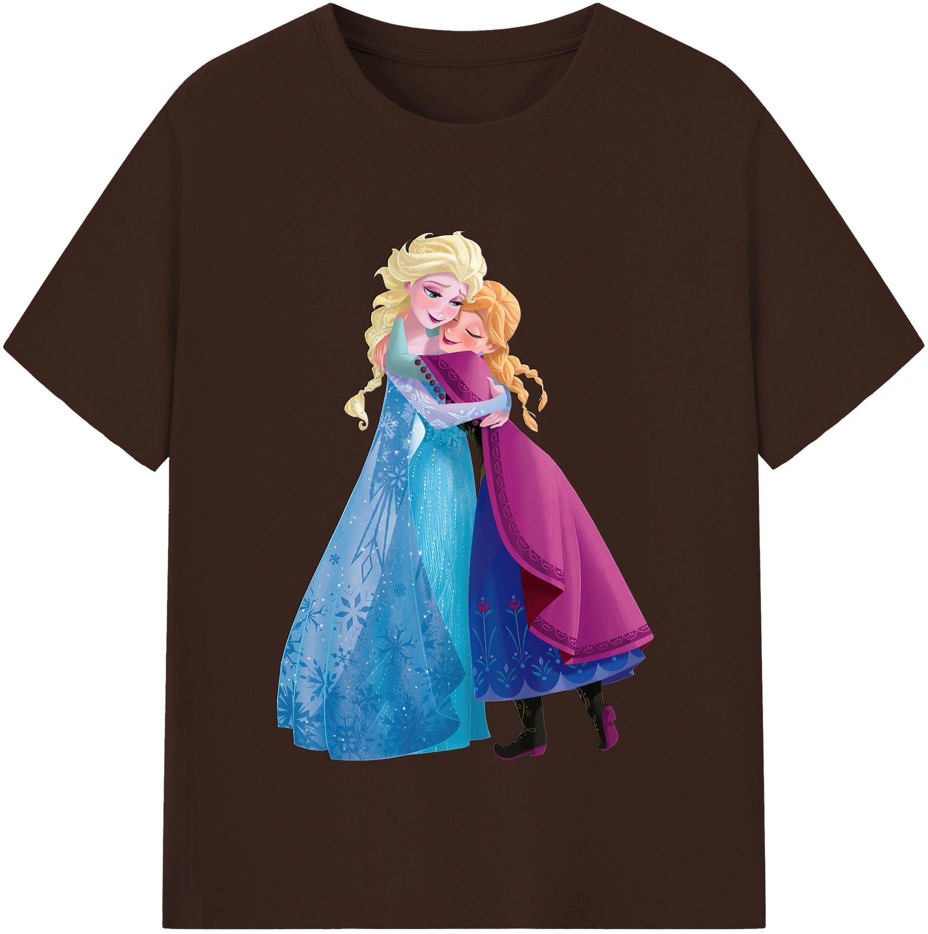 （画像用） アナと雪の女王 アンナ エルサ Frozen Anna Elsa 綿100％半袖Tシャツ（フロントプリント）