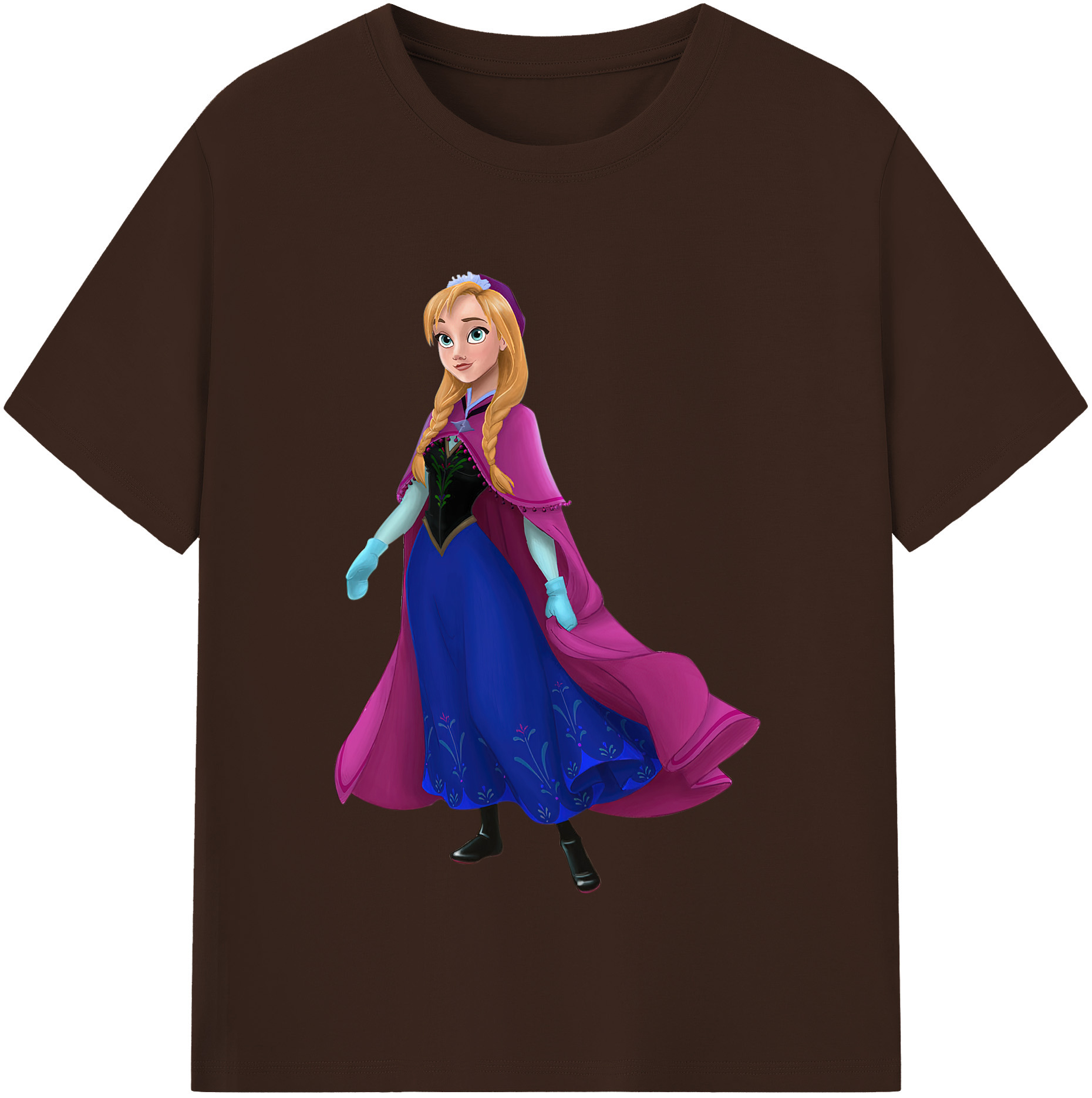 （画像用） アナと雪の女王 アンナ エルサ Frozen Anna Elsa 綿100％半袖Tシャツ（フロントプリント）