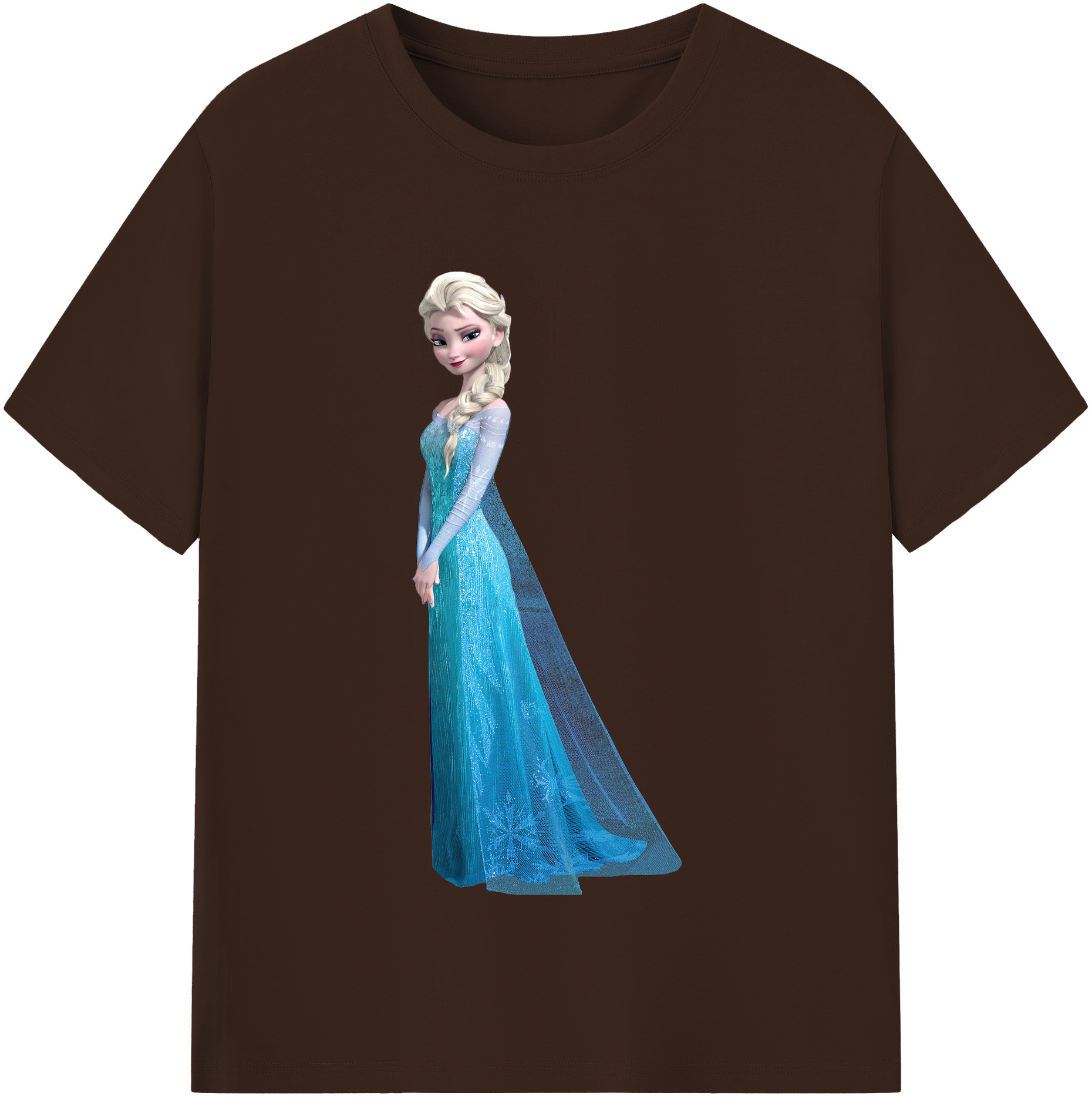 （画像用） アナと雪の女王 アンナ エルサ Frozen Anna Elsa 綿100％半袖Tシャツ（フロントプリント）