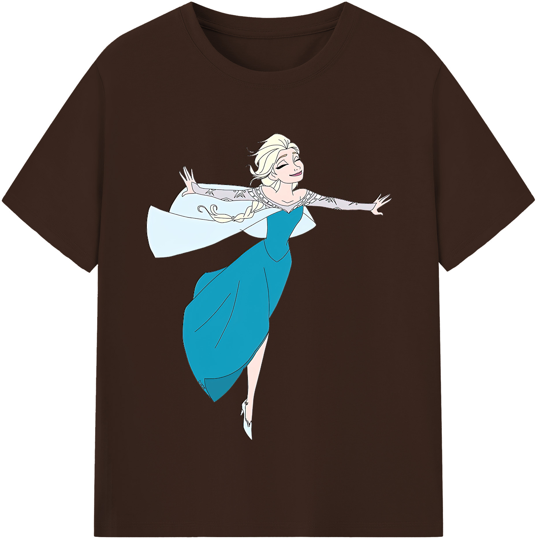 （画像用） アナと雪の女王 アンナ エルサ Frozen Anna Elsa 綿100％半袖Tシャツ（フロントプリント）