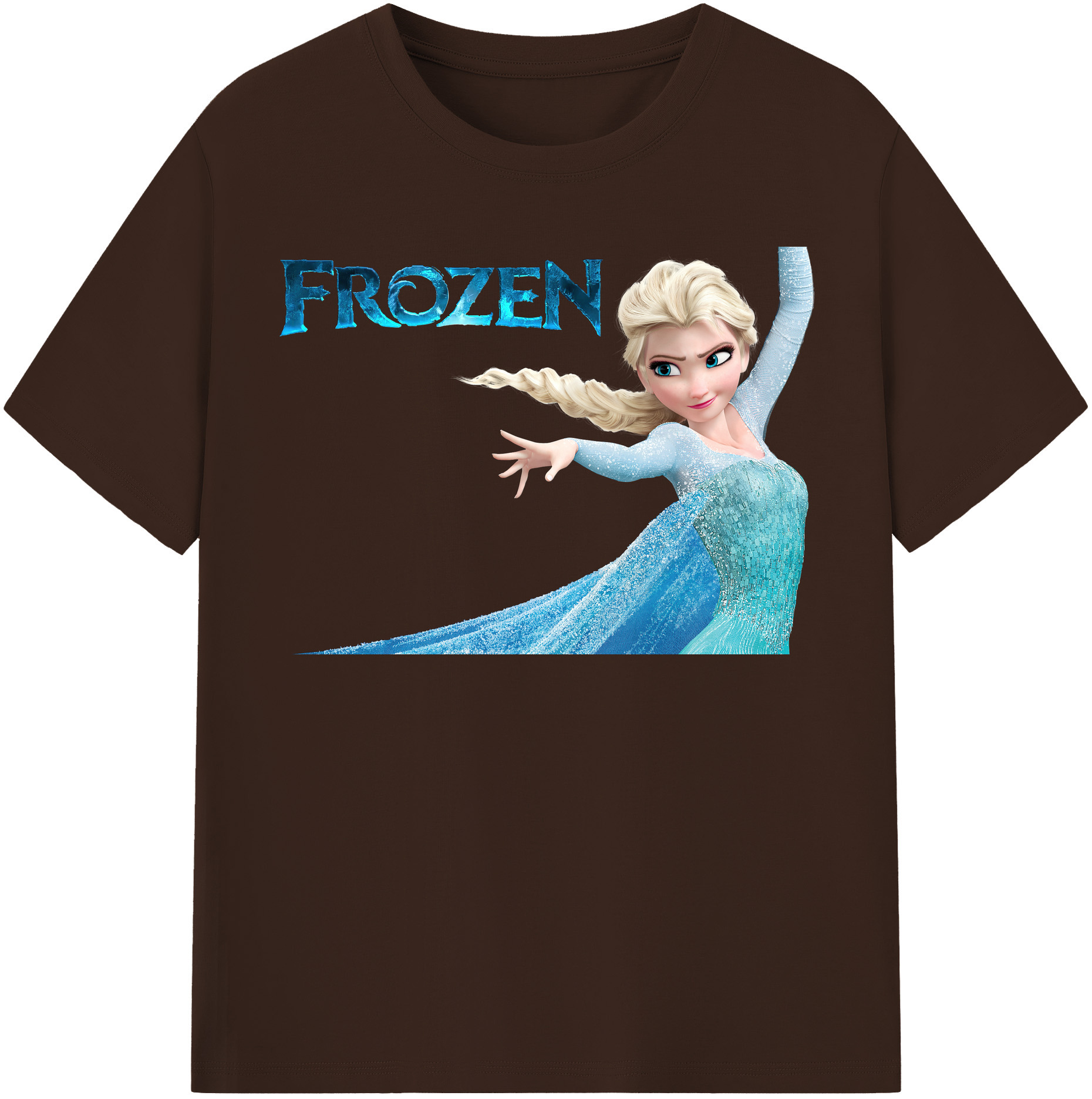 （画像用） アナと雪の女王 アンナ エルサ Frozen Anna Elsa 綿100％半袖Tシャツ（フロントプリント）