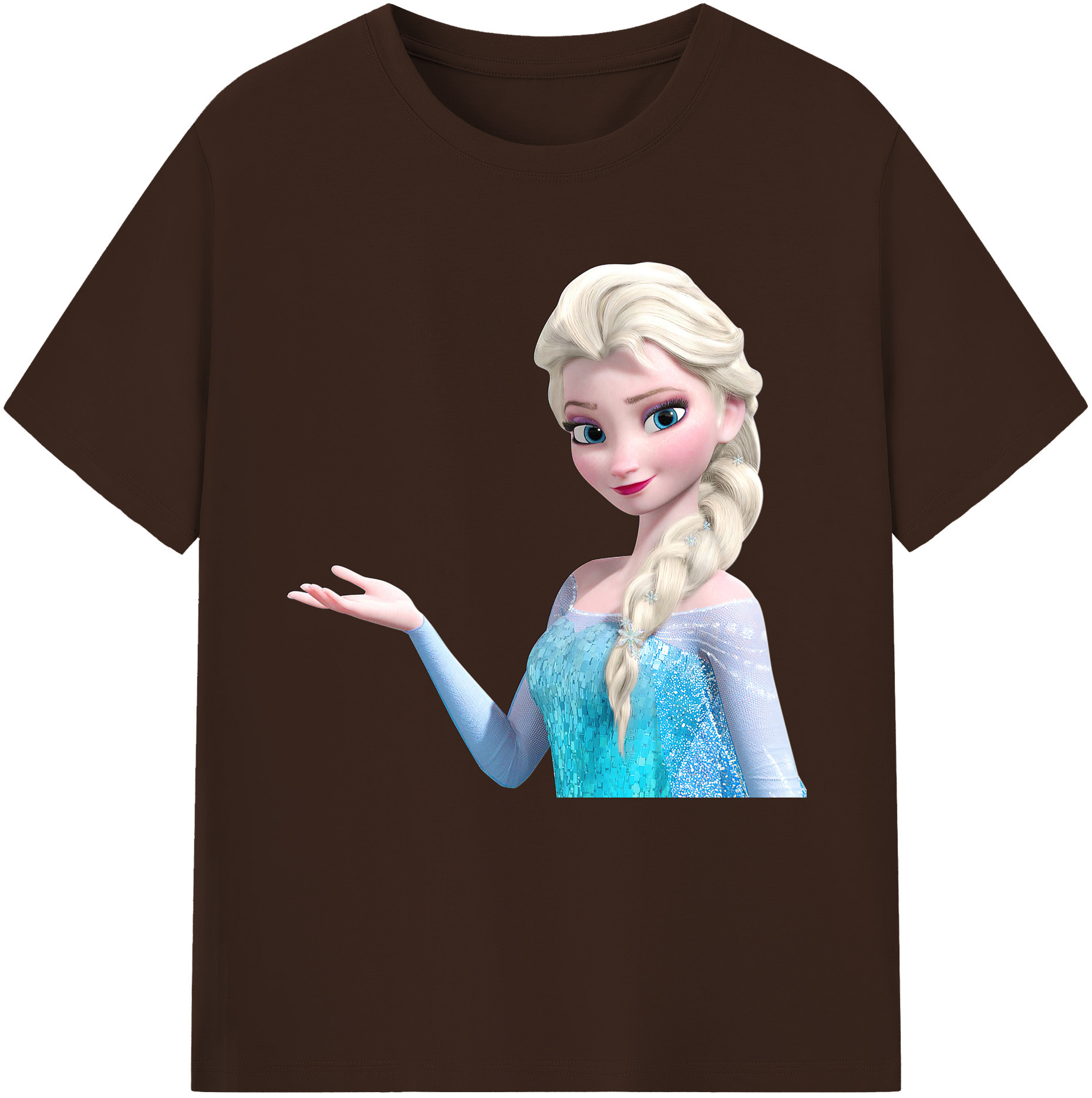 （画像用） アナと雪の女王 アンナ エルサ Frozen Anna Elsa 綿100％半袖Tシャツ（フロントプリント）