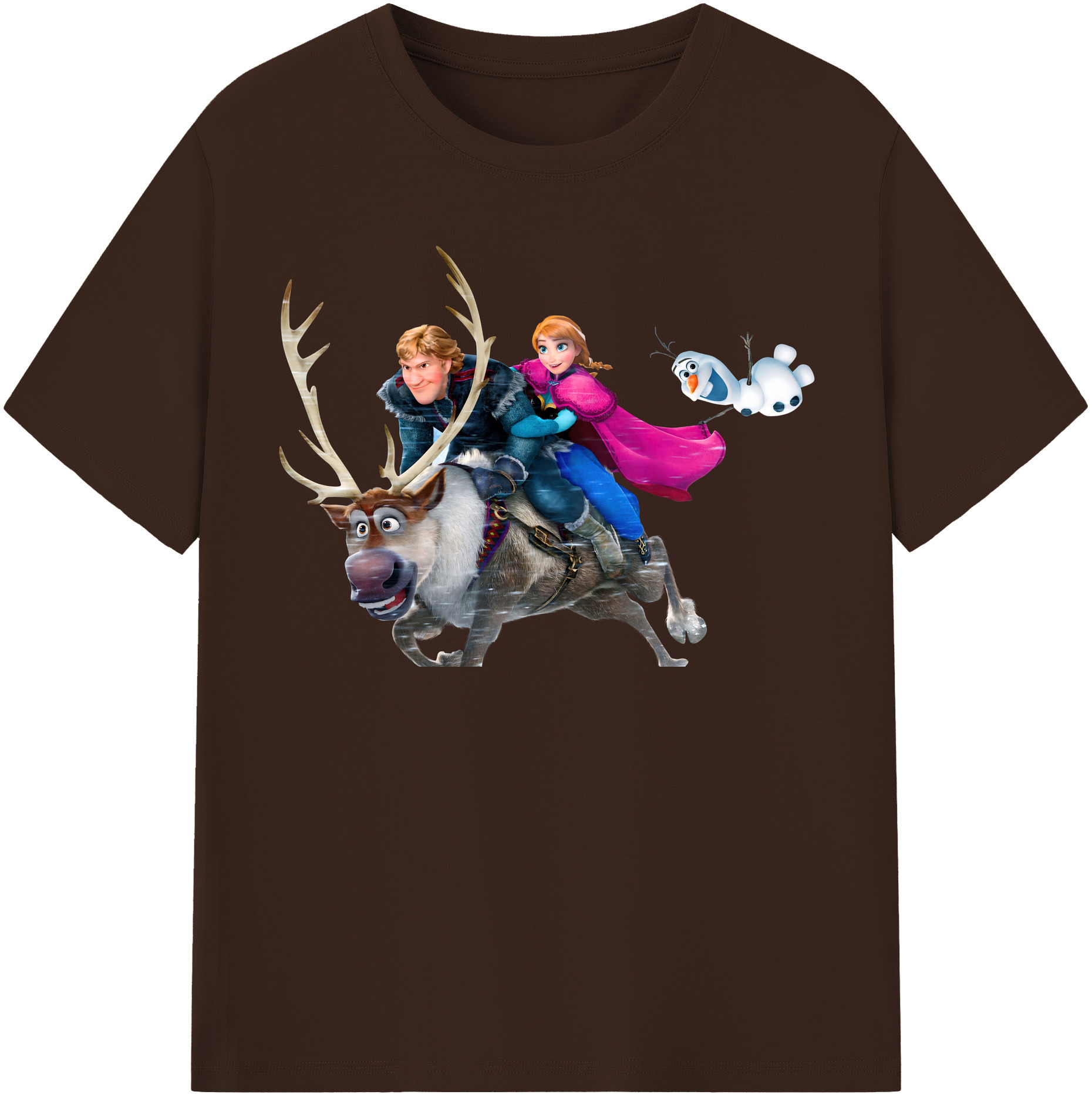 （画像用） アナと雪の女王 アンナ エルサ Frozen Anna Elsa 綿100％半袖Tシャツ（フロントプリント）