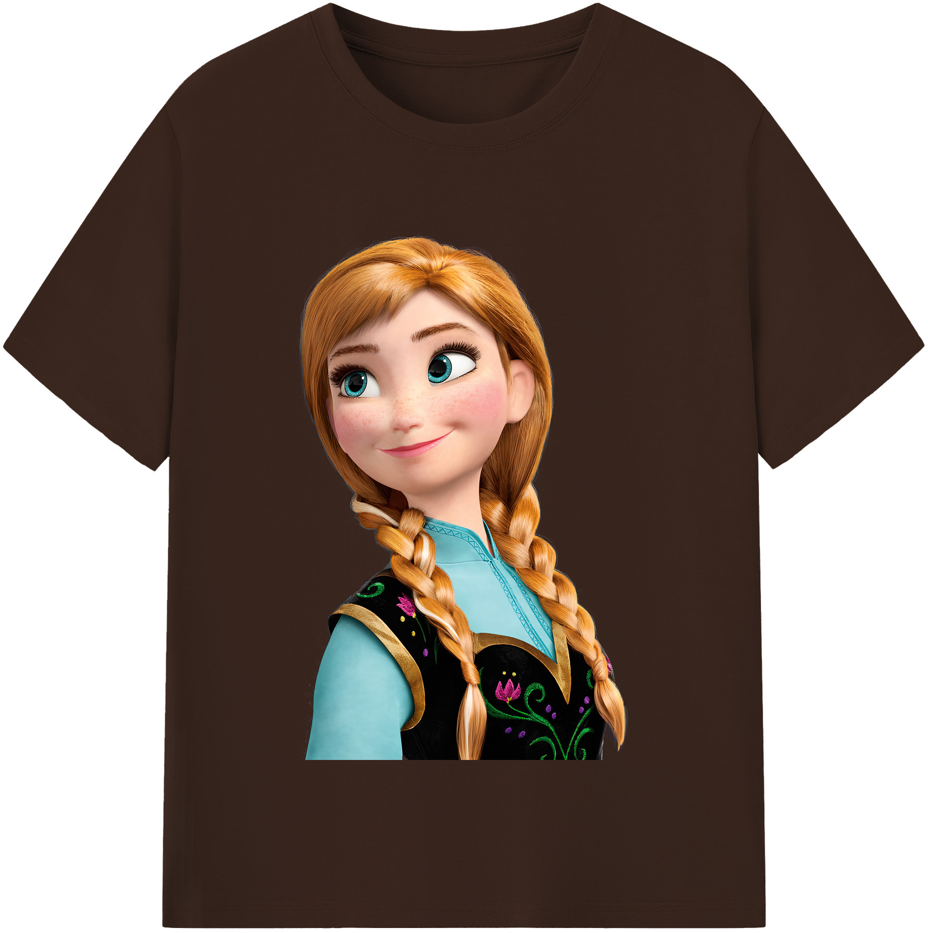 （画像用） アナと雪の女王 アンナ エルサ Frozen Anna Elsa 綿100％半袖Tシャツ（フロントプリント）
