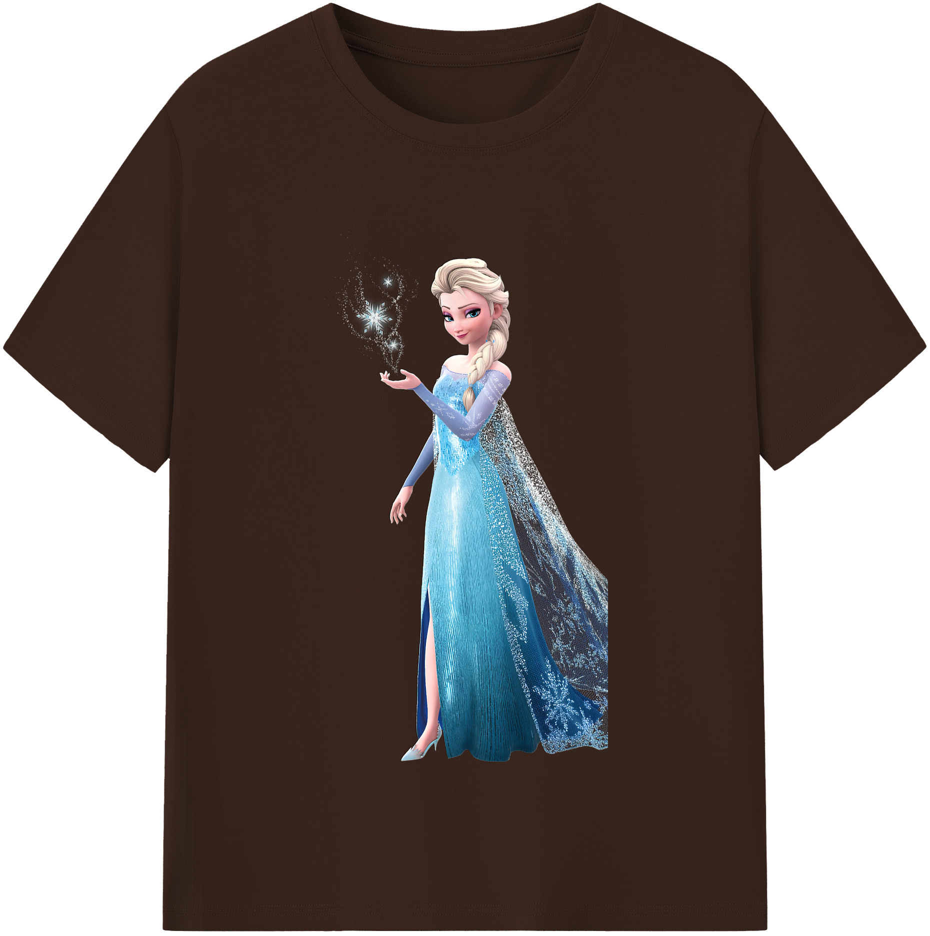 （画像用） アナと雪の女王 アンナ エルサ Frozen Anna Elsa 綿100％半袖Tシャツ（フロントプリント）
