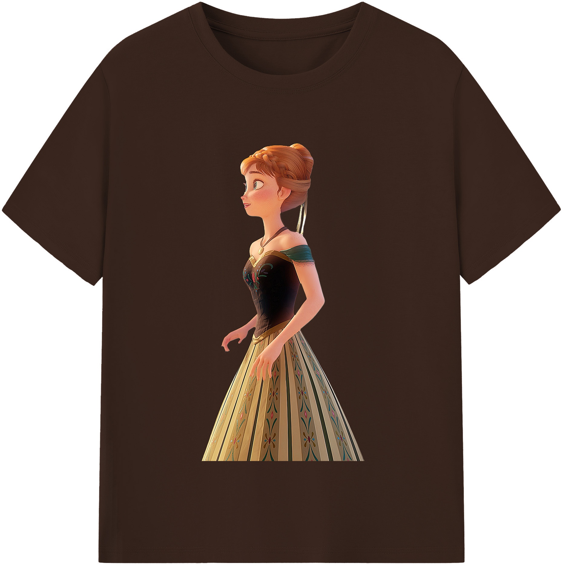 （画像用） アナと雪の女王 アンナ エルサ Frozen Anna Elsa 綿100％半袖Tシャツ（フロントプリント）