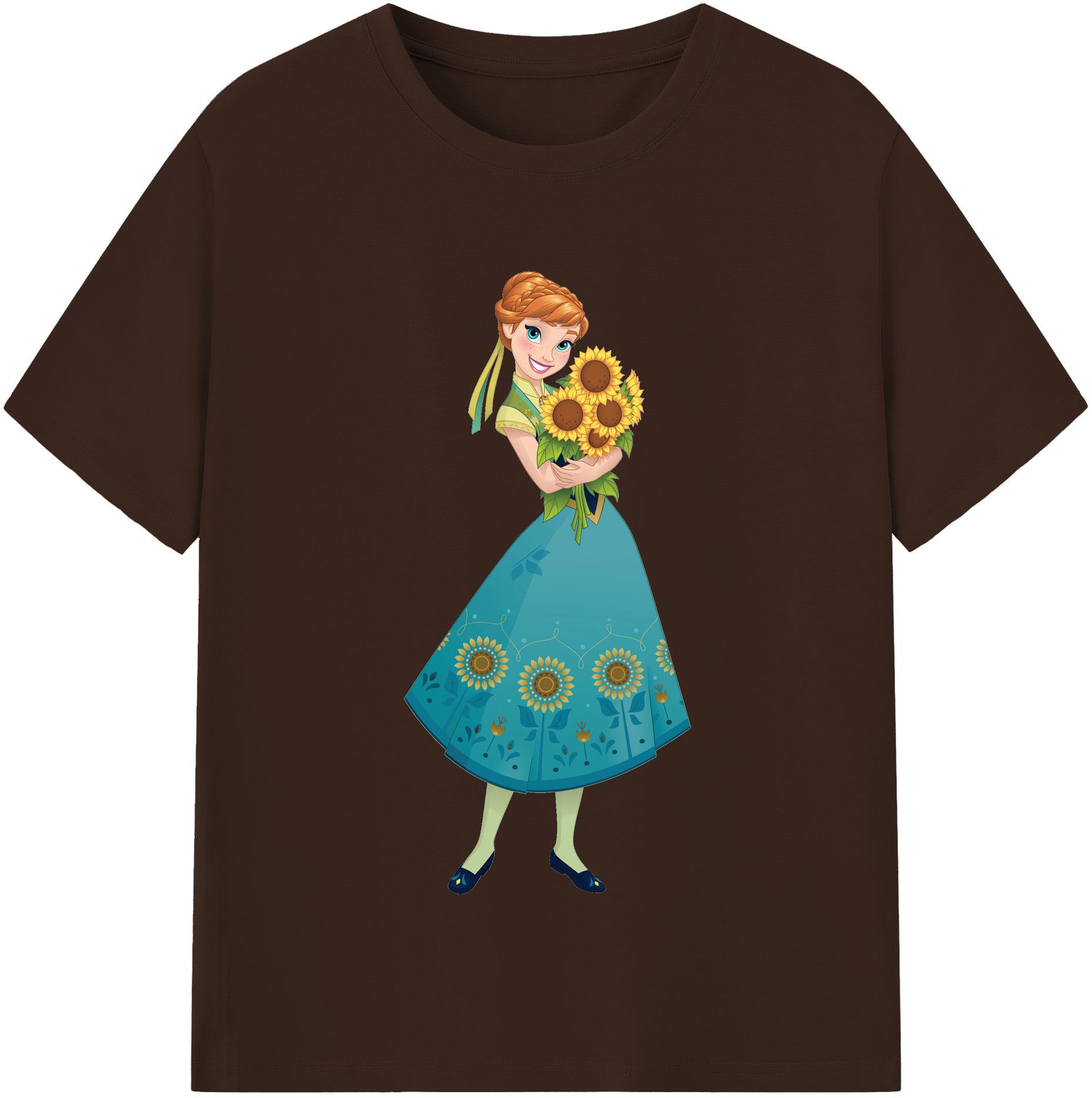 （画像用） アナと雪の女王 アンナ エルサ Frozen Anna Elsa 綿100％半袖Tシャツ（フロントプリント）