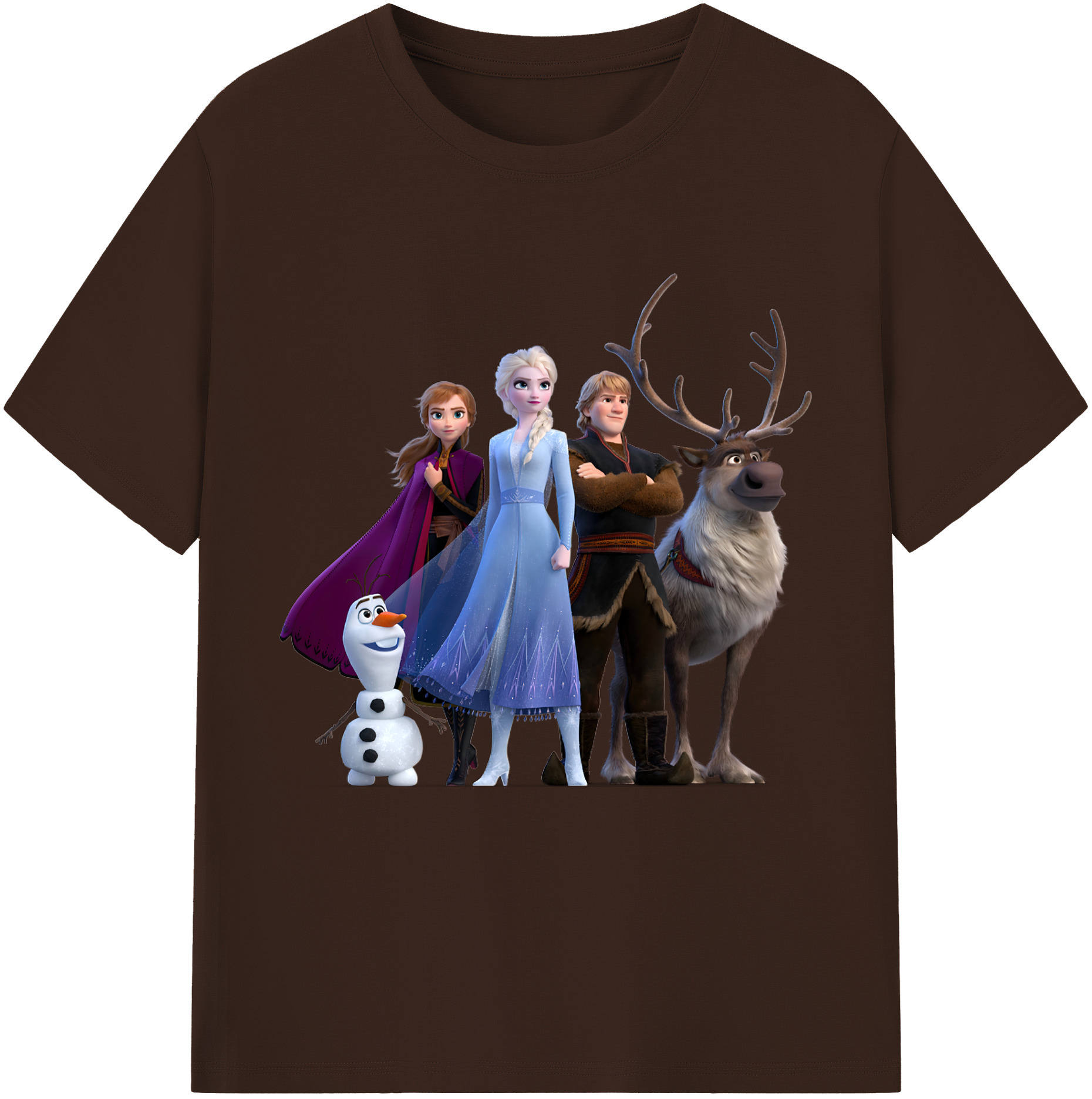 （画像用） アナと雪の女王 アンナ エルサ Frozen Anna Elsa 綿100％半袖Tシャツ（フロントプリント）