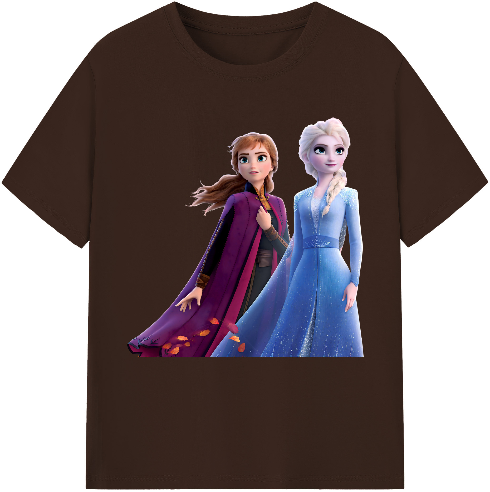 （画像用） アナと雪の女王 アンナ エルサ Frozen Anna Elsa 綿100％半袖Tシャツ（フロントプリント）