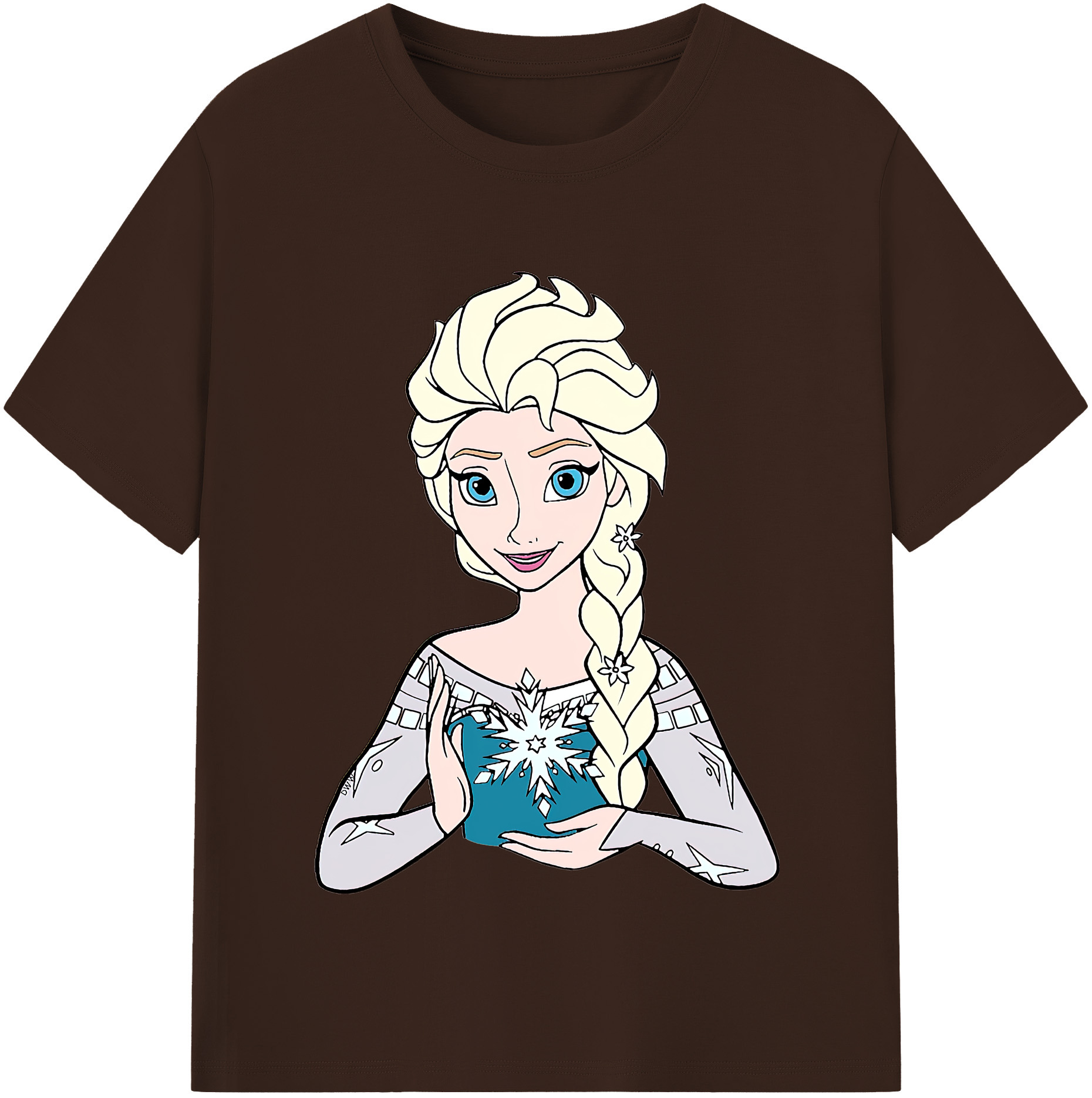 （画像用） アナと雪の女王 アンナ エルサ Frozen Anna Elsa 綿100％半袖Tシャツ（フロントプリント）