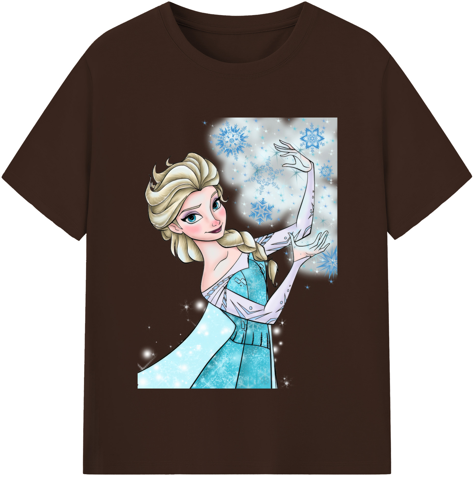 （画像用） アナと雪の女王 アンナ エルサ Frozen Anna Elsa 綿100％半袖Tシャツ（フロントプリント）