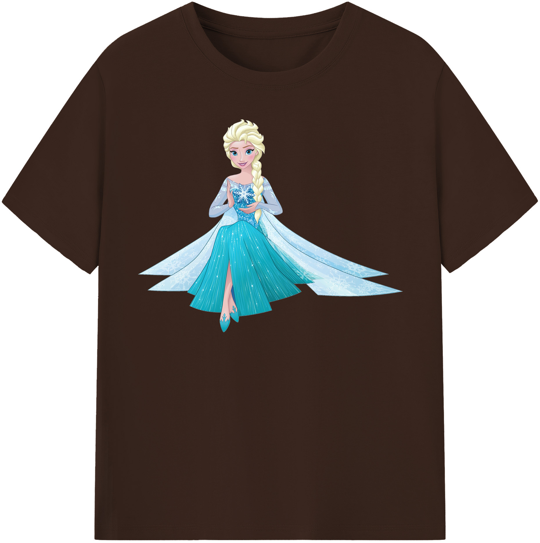 （画像用） アナと雪の女王 アンナ エルサ Frozen Anna Elsa 綿100％半袖Tシャツ（フロントプリント）