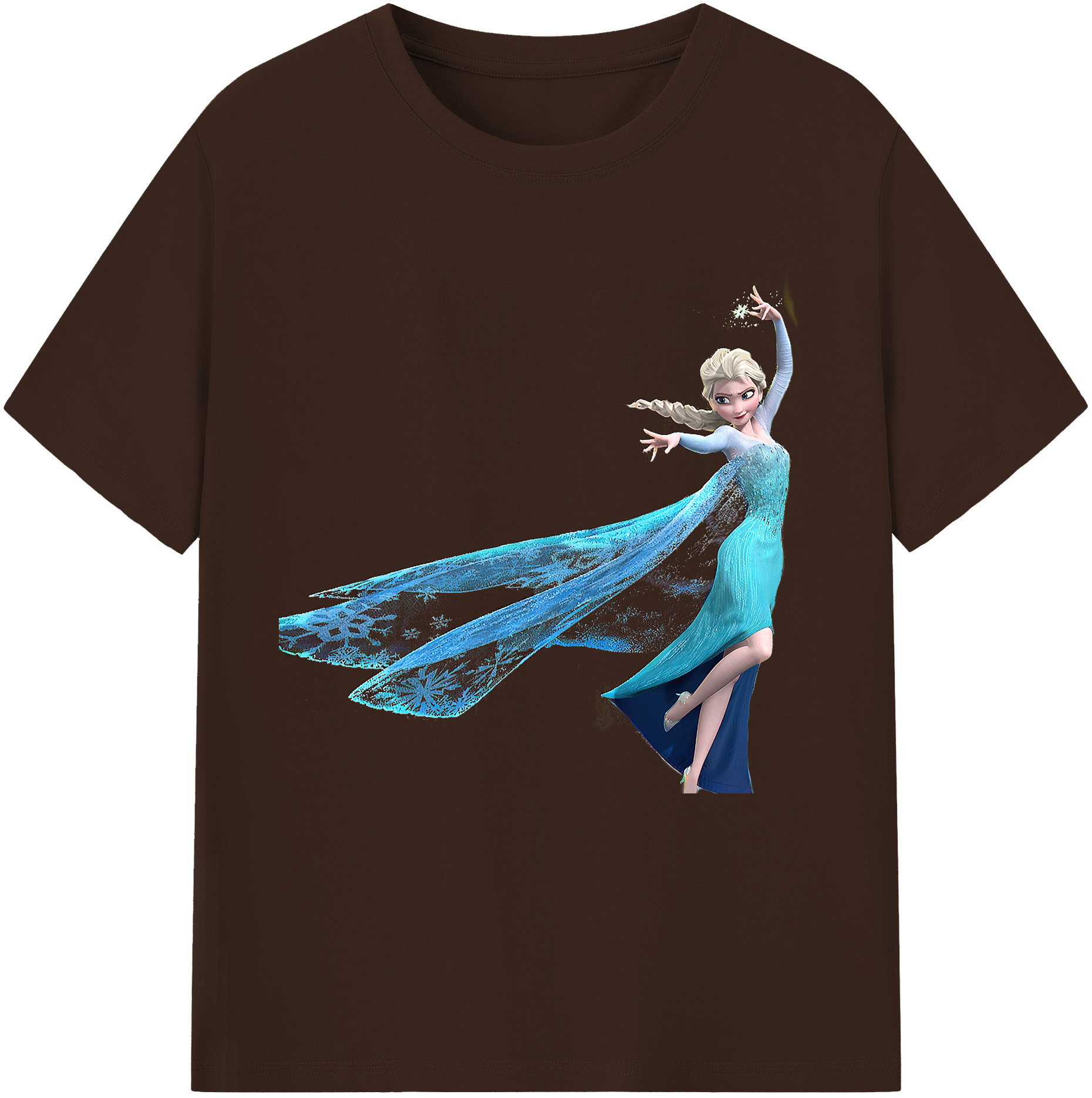 （画像用） アナと雪の女王 アンナ エルサ Frozen Anna Elsa 綿100％半袖Tシャツ（フロントプリント）