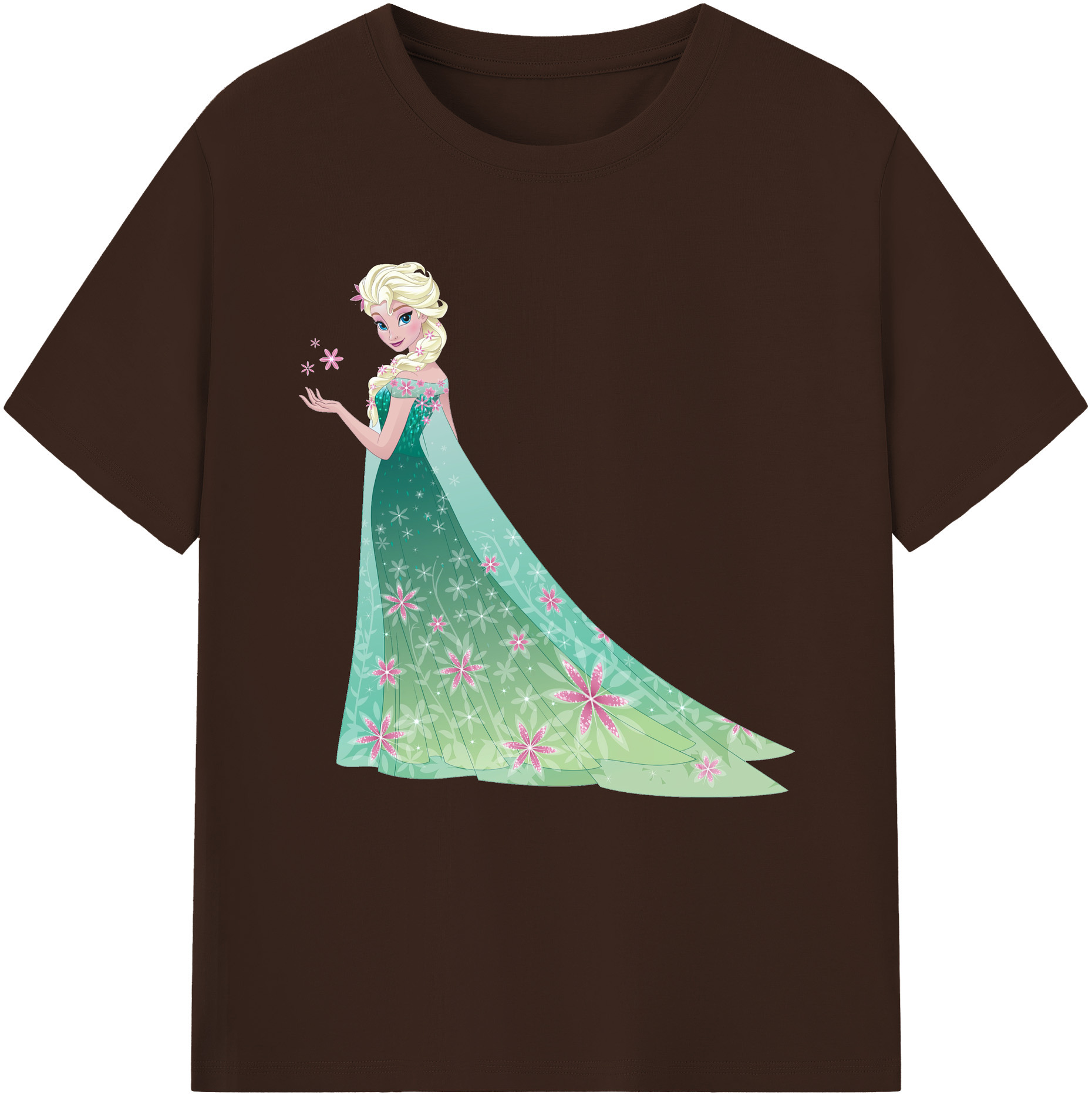 （画像用） アナと雪の女王 アンナ エルサ Frozen Anna Elsa 綿100％半袖Tシャツ（フロントプリント）