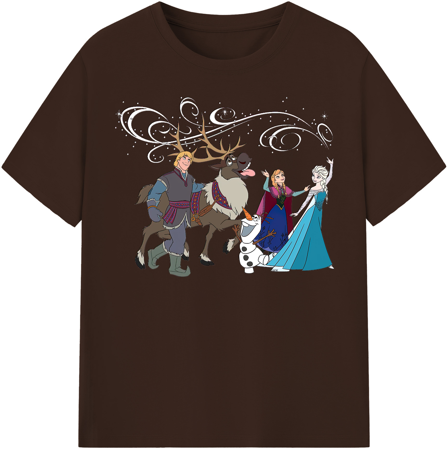 （画像用） アナと雪の女王 アンナ エルサ Frozen Anna Elsa 綿100％半袖Tシャツ（フロントプリント）