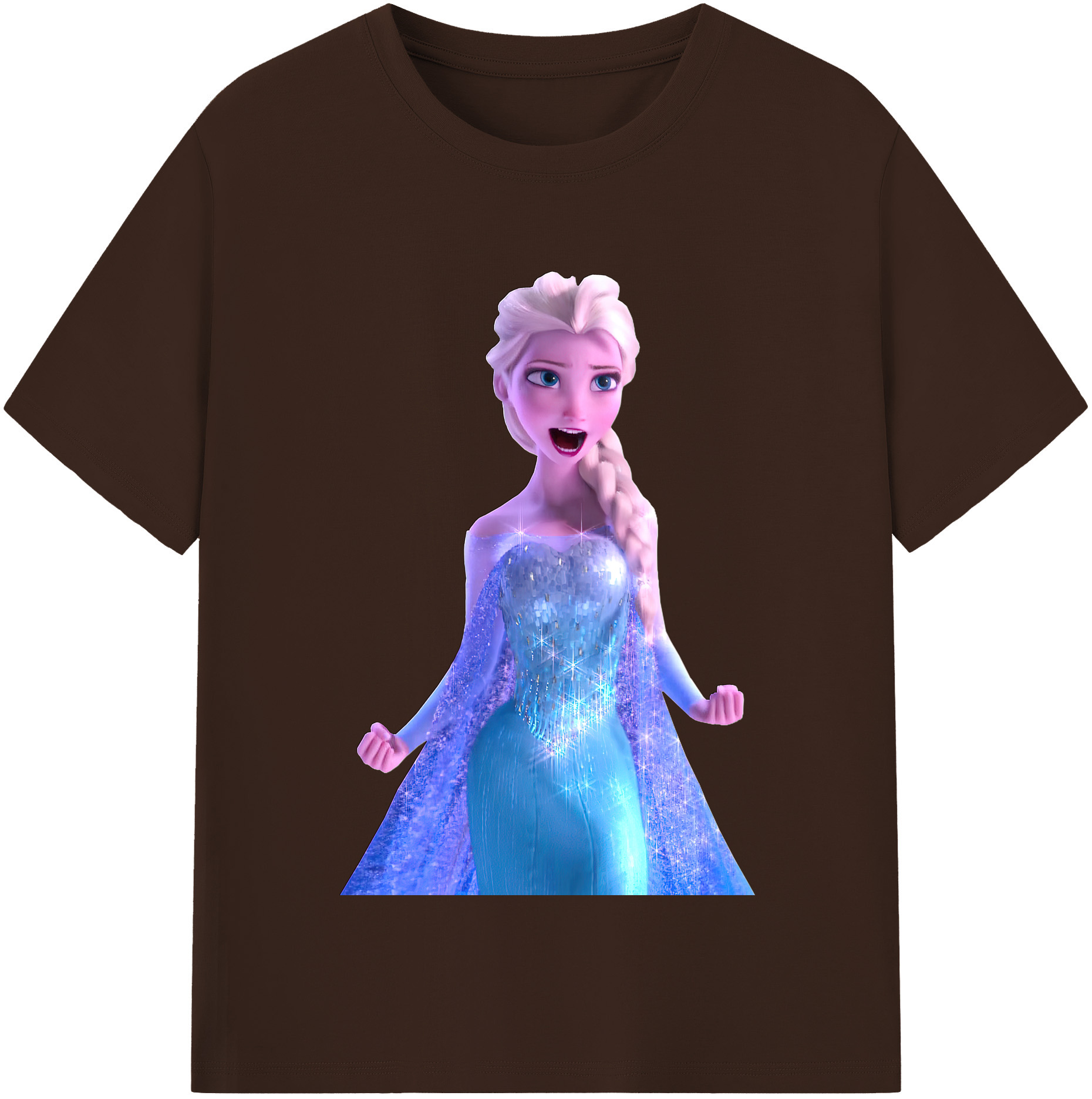 （画像用） アナと雪の女王 アンナ エルサ Frozen Anna Elsa 綿100％半袖Tシャツ（フロントプリント）