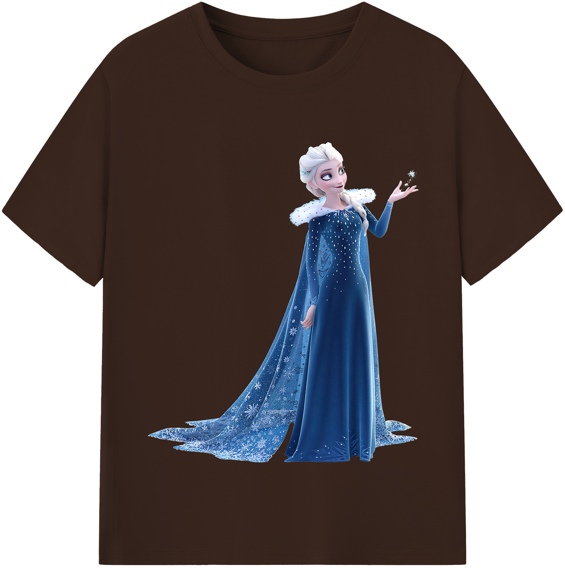 （画像用） アナと雪の女王 アンナ エルサ Frozen Anna Elsa 綿100％半袖Tシャツ（フロントプリント）