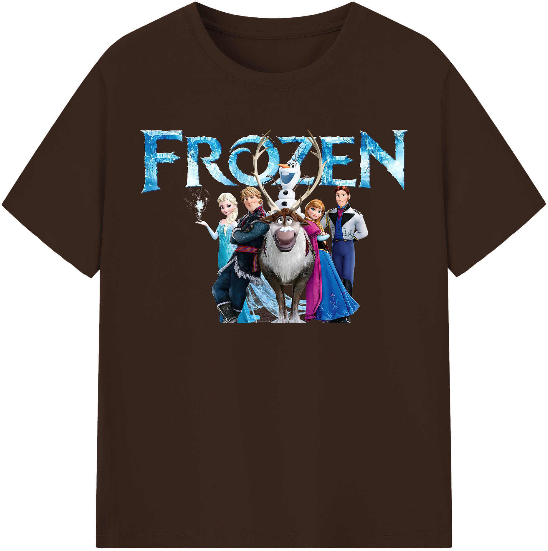 （画像用） アナと雪の女王 アンナ エルサ Frozen Anna Elsa 綿100％半袖Tシャツ（フロントプリント）