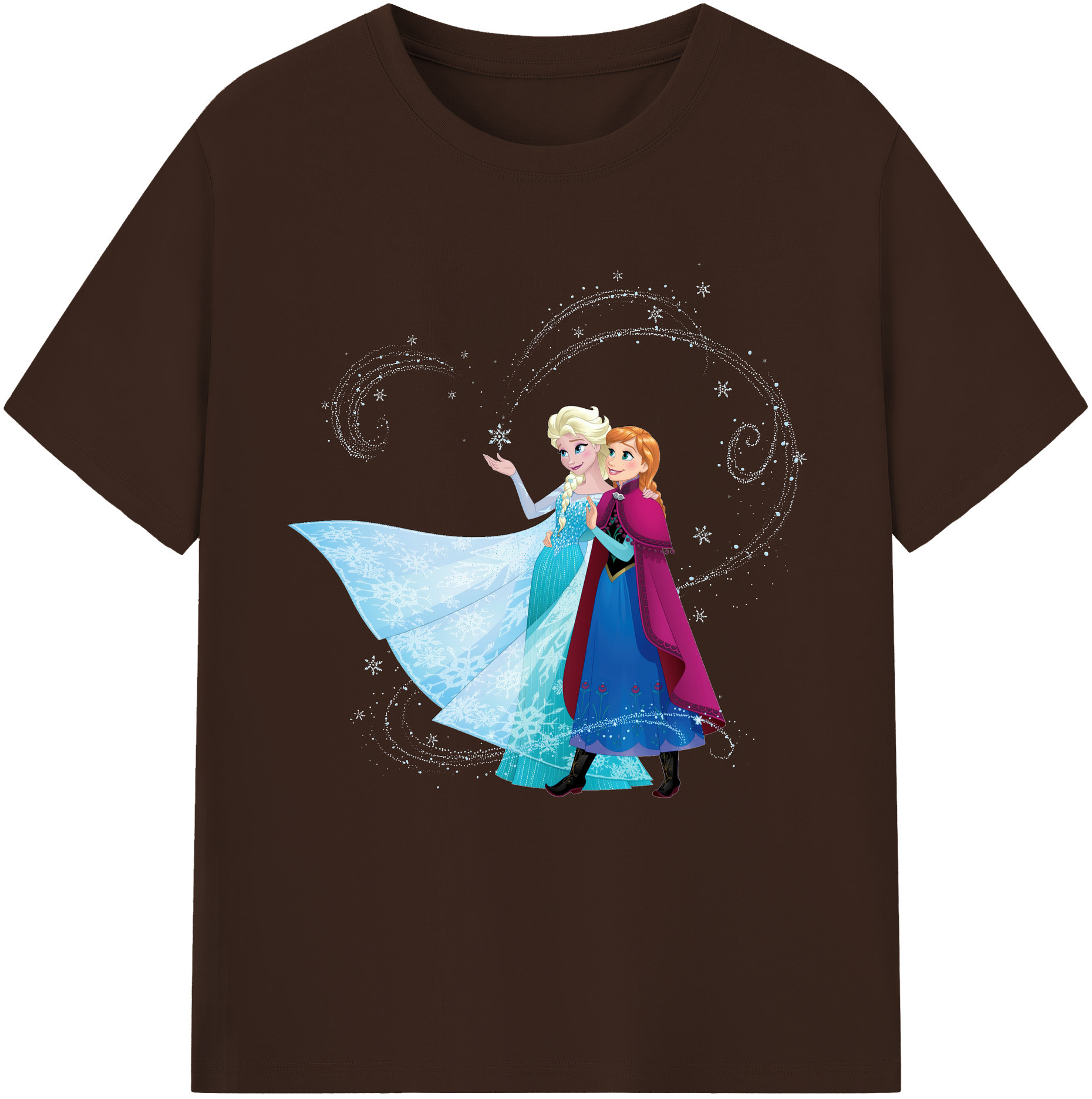 （画像用） アナと雪の女王 アンナ エルサ Frozen Anna Elsa 綿100％半袖Tシャツ（フロントプリント）