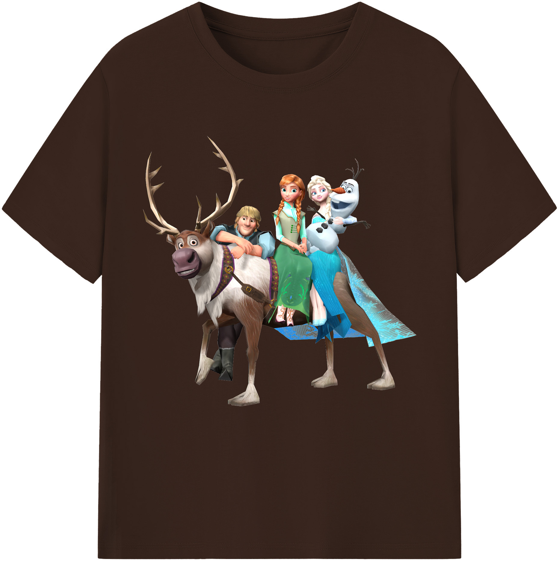 （画像用） アナと雪の女王 アンナ エルサ Frozen Anna Elsa 綿100％半袖Tシャツ（フロントプリント）