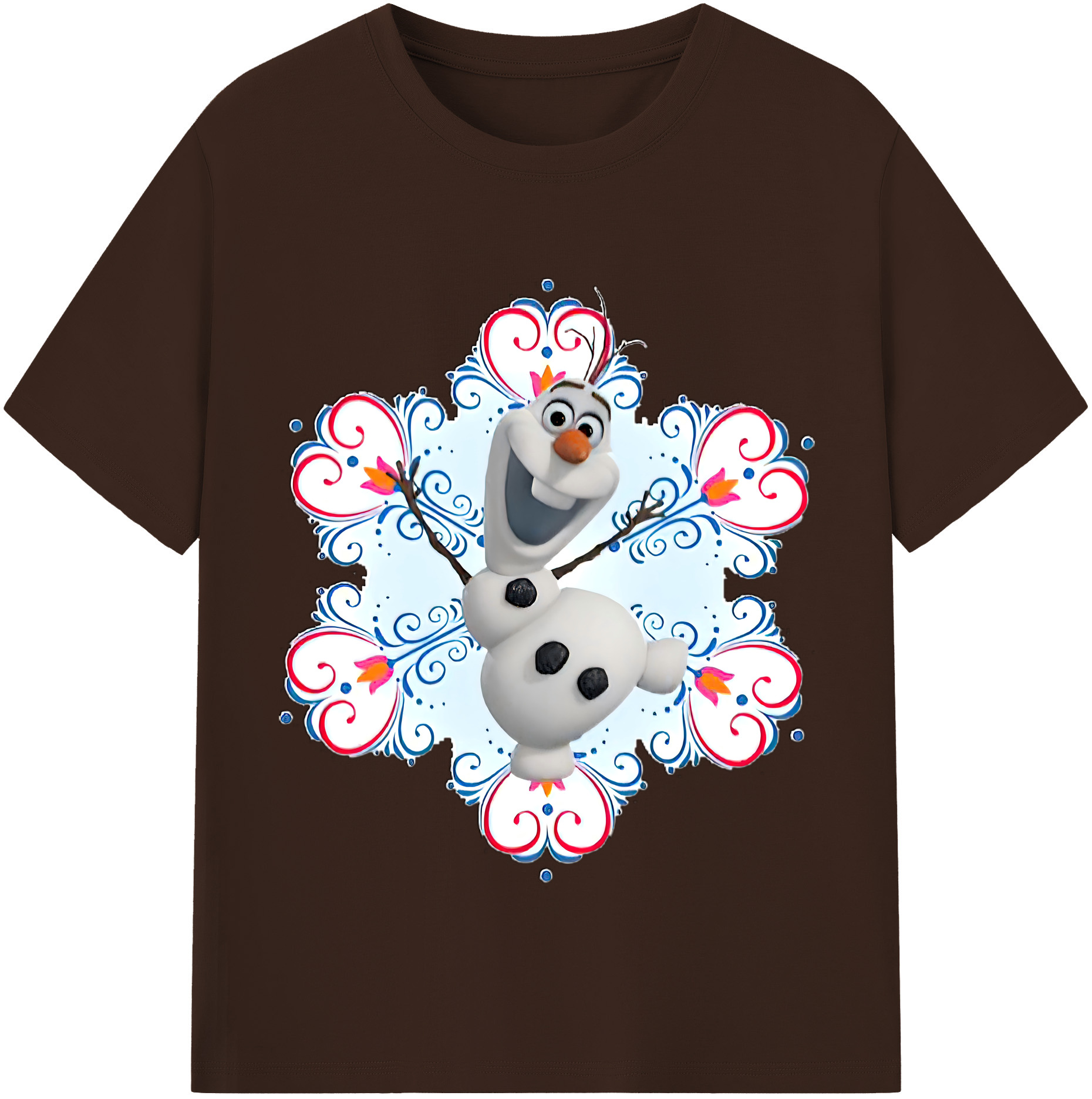 （画像用） アナと雪の女王 アンナ エルサ Frozen Anna Elsa 綿100％半袖Tシャツ（フロントプリント）