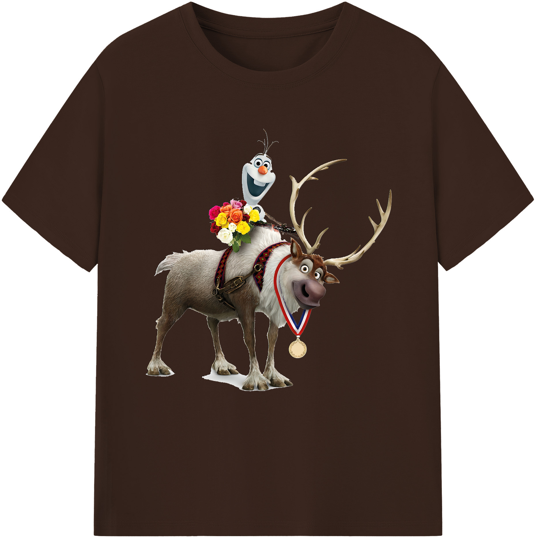 （画像用） アナと雪の女王 アンナ エルサ Frozen Anna Elsa 綿100％半袖Tシャツ（フロントプリント）