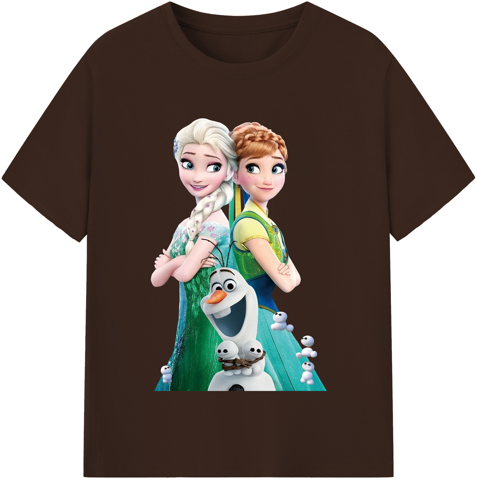 （画像用） アナと雪の女王 アンナ エルサ Frozen Anna Elsa 綿100％半袖Tシャツ（フロントプリント）