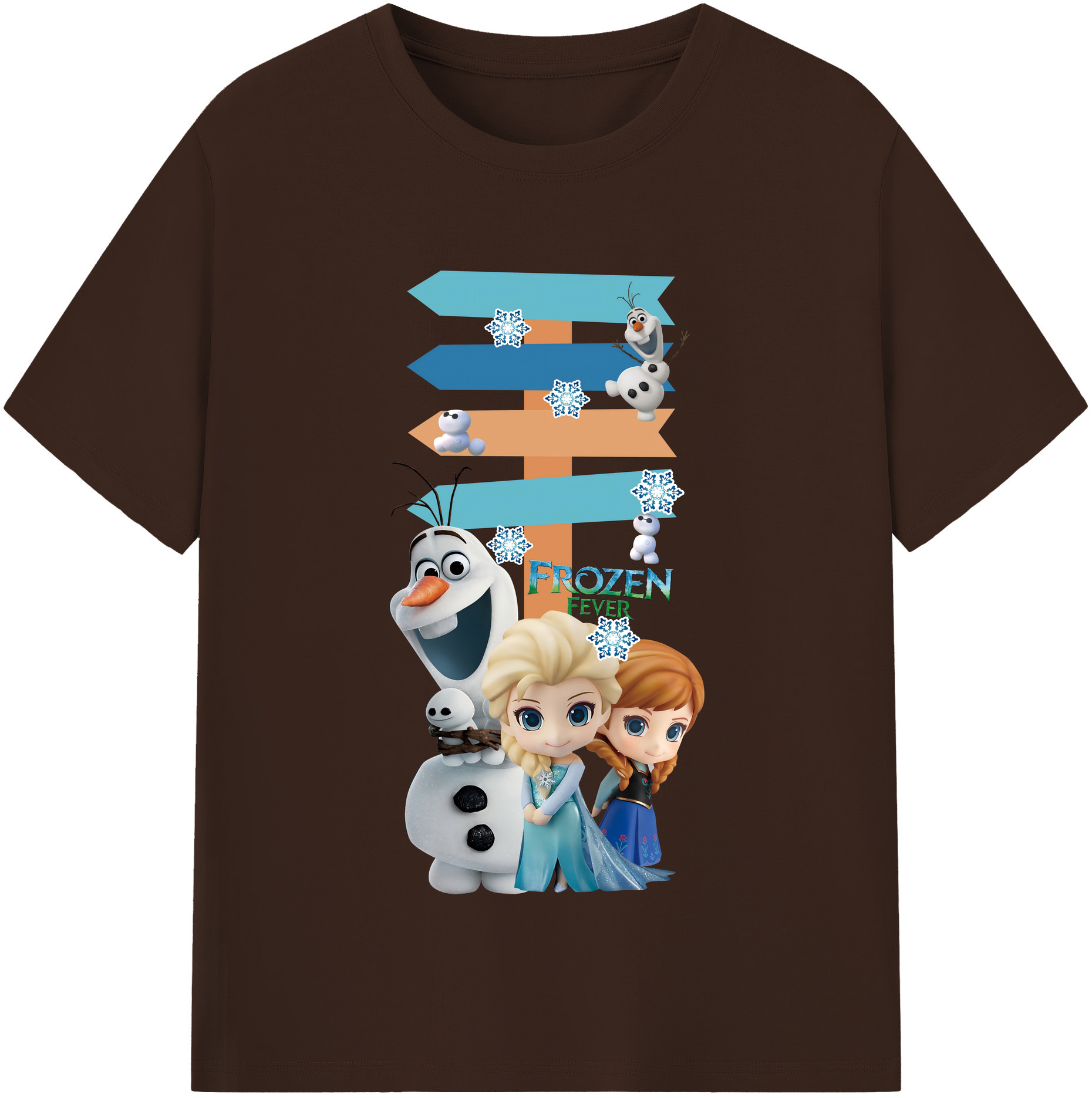 （画像用） アナと雪の女王 アンナ エルサ Frozen Anna Elsa 綿100％半袖Tシャツ（フロントプリント）