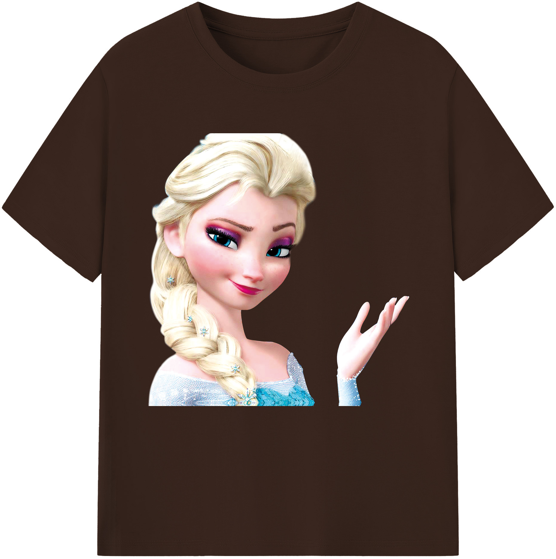 （画像用） アナと雪の女王 アンナ エルサ Frozen Anna Elsa 綿100％半袖Tシャツ（フロントプリント）