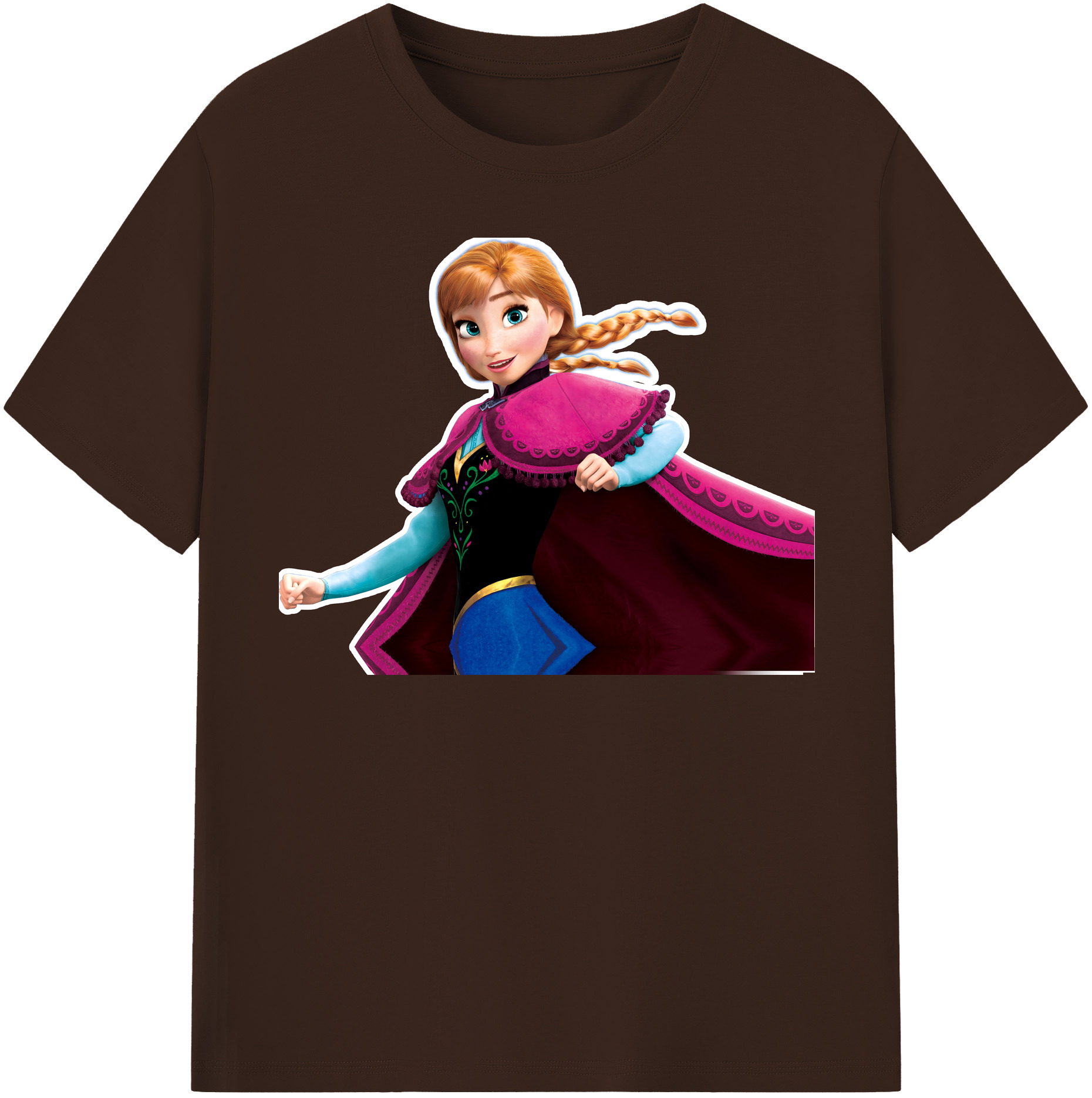 （画像用） アナと雪の女王 アンナ エルサ Frozen Anna Elsa 綿100％半袖Tシャツ（フロントプリント）