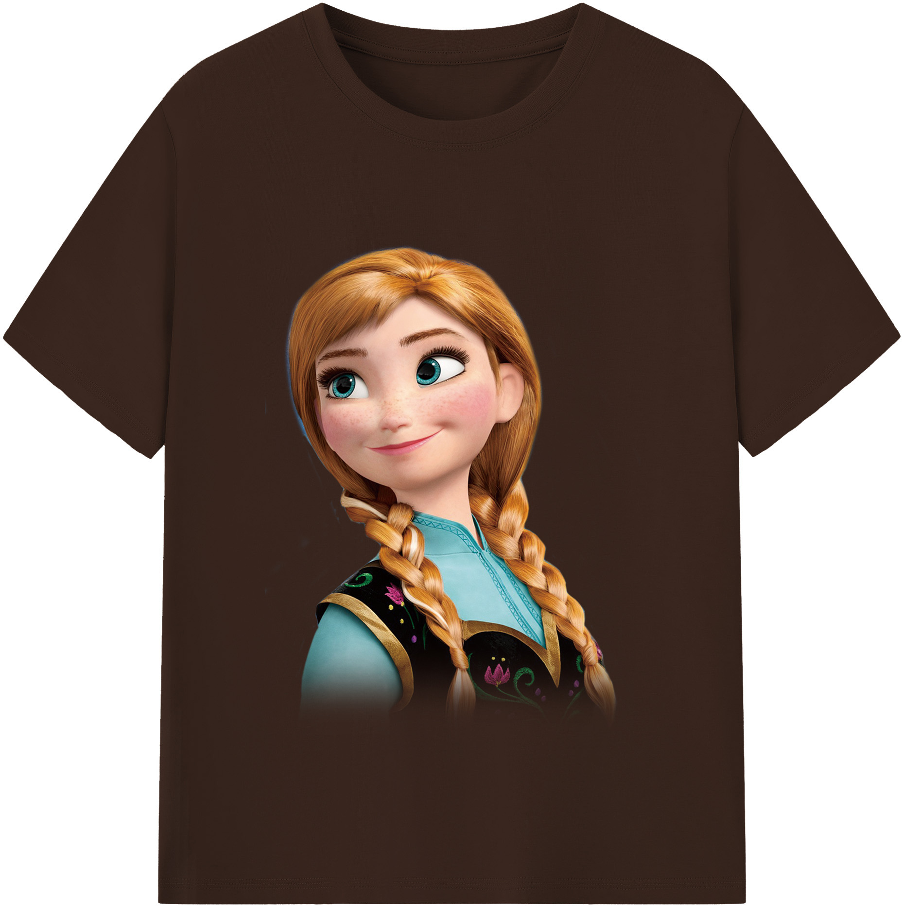 （画像用） アナと雪の女王 アンナ エルサ Frozen Anna Elsa 綿100％半袖Tシャツ（フロントプリント）