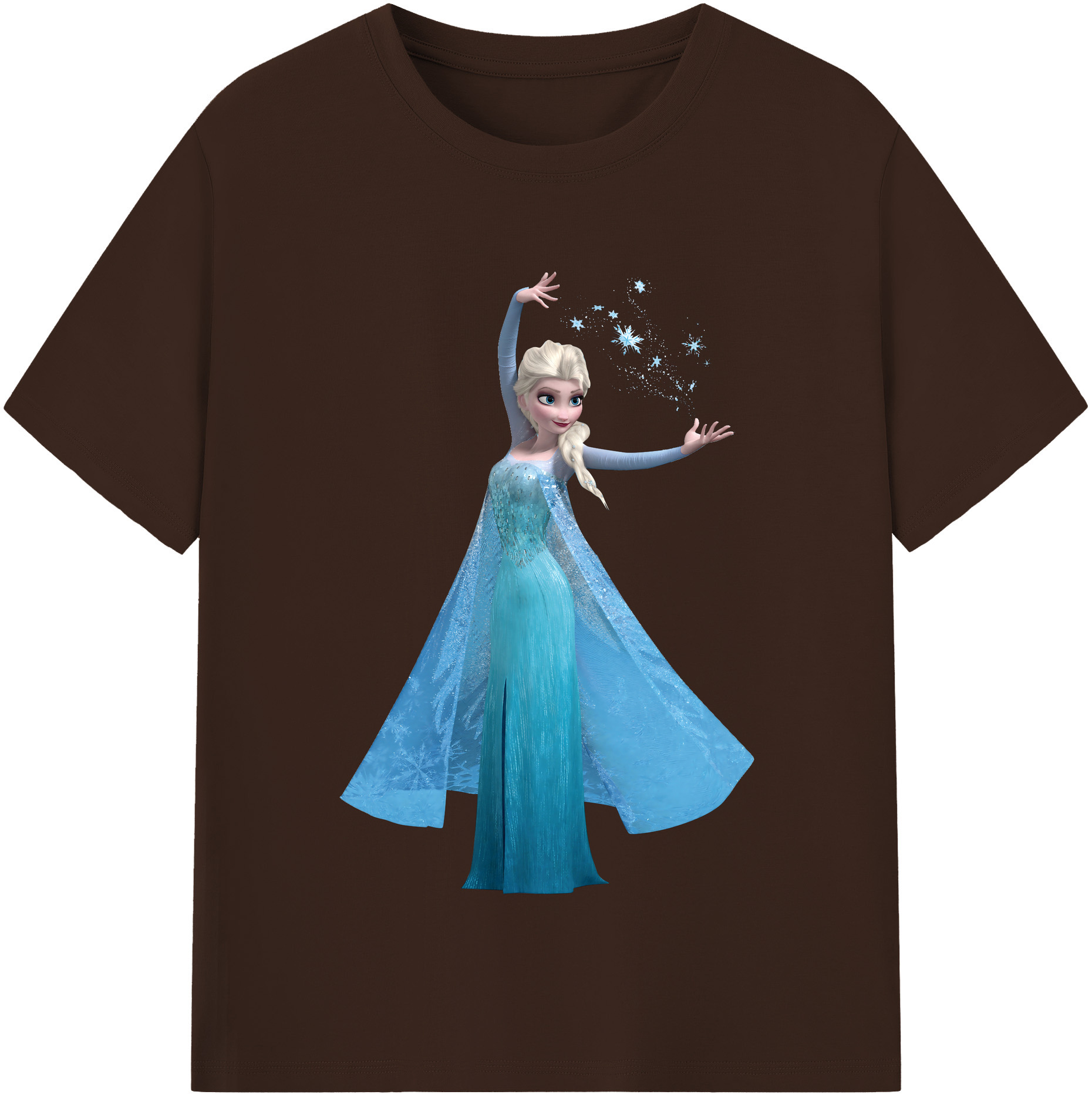 （画像用） アナと雪の女王 アンナ エルサ Frozen Anna Elsa 綿100％半袖Tシャツ（フロントプリント）