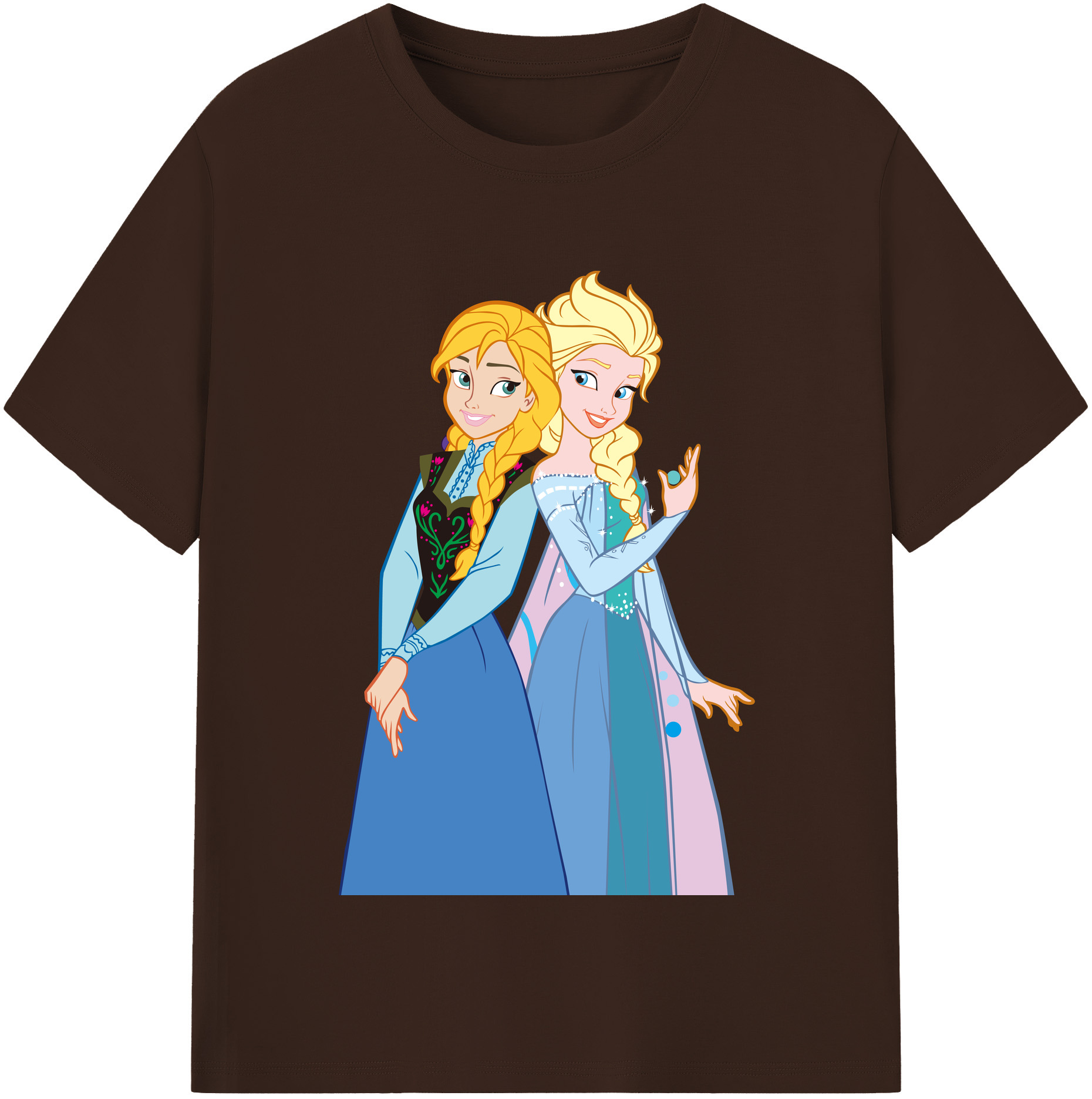 （画像用） アナと雪の女王 アンナ エルサ Frozen Anna Elsa 綿100％半袖Tシャツ（フロントプリント）